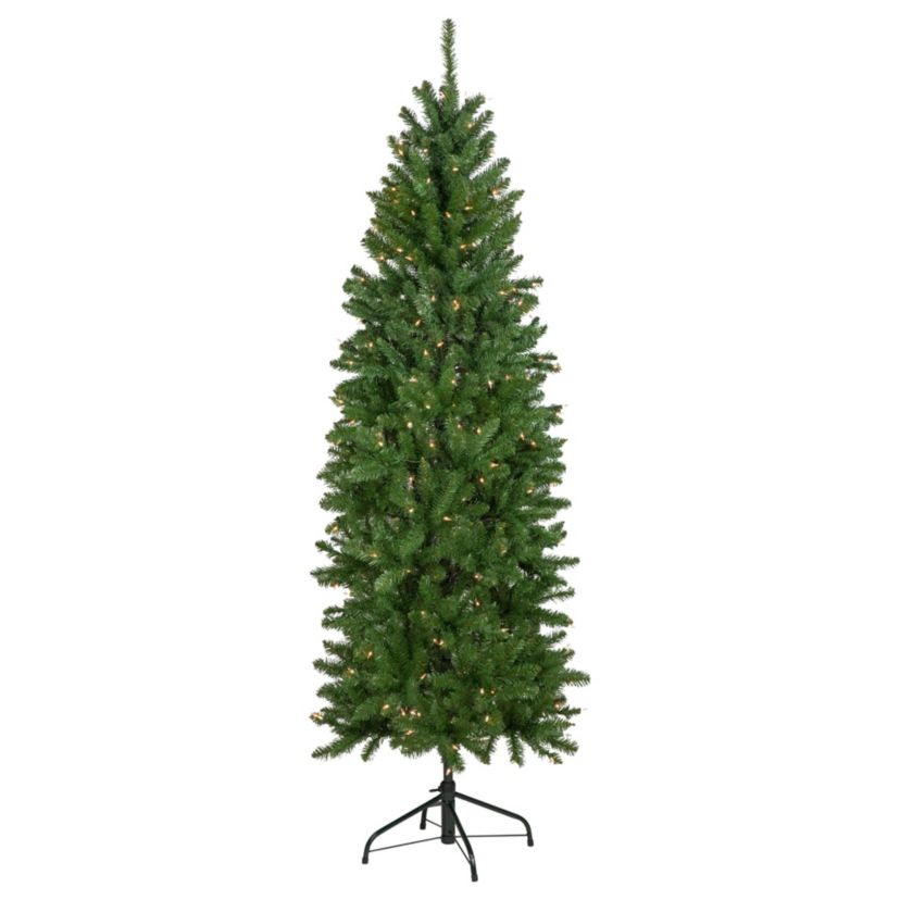 12 Pencil White River Fir Artificial Christmas Tree  Clear Lights