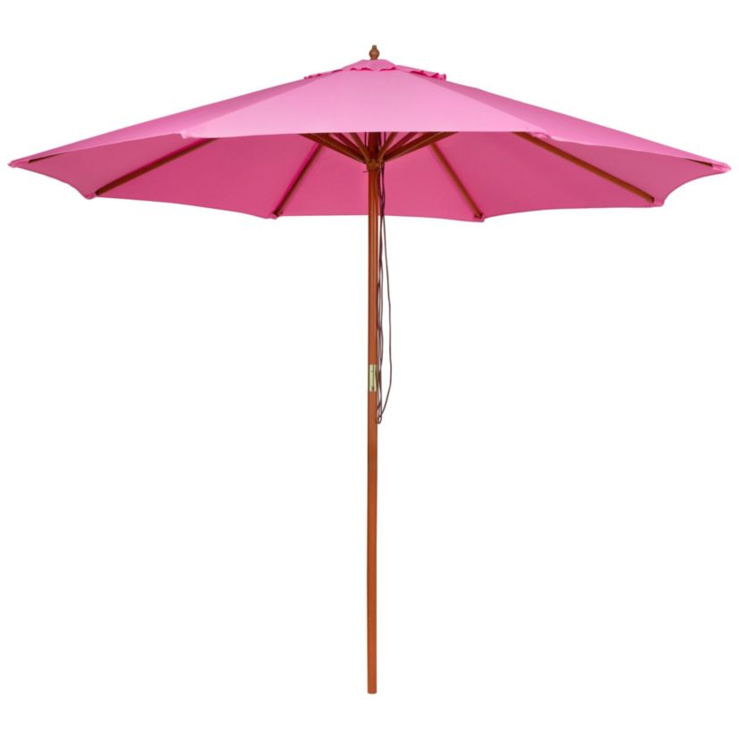 Outdoor Patio Market Umbrella with Wooden Pole - 8.5 - Pink