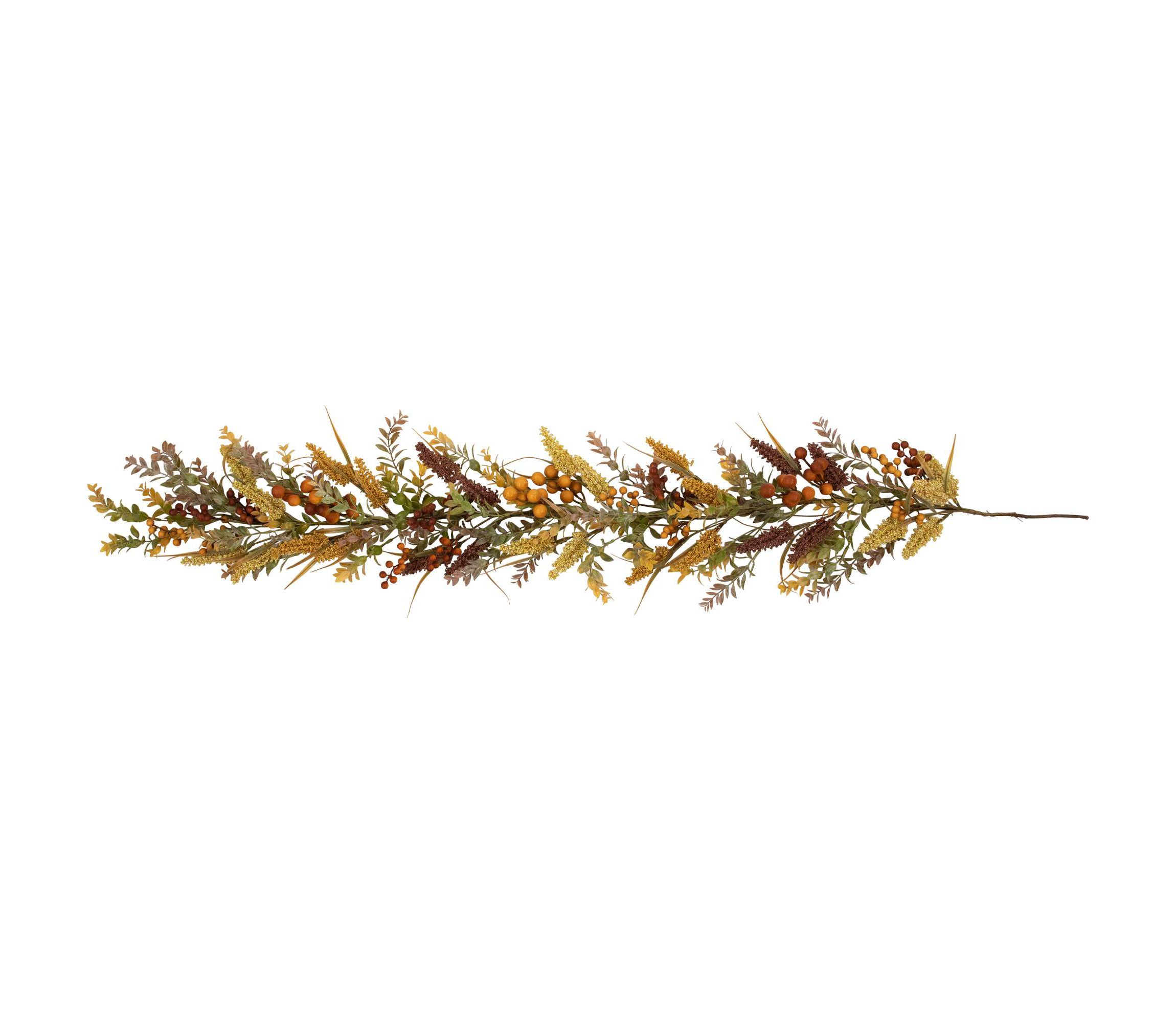 Real Touch™️ Greenery and Berries Artificial Fall Harvest Garland - 5 x 10" - Unlit