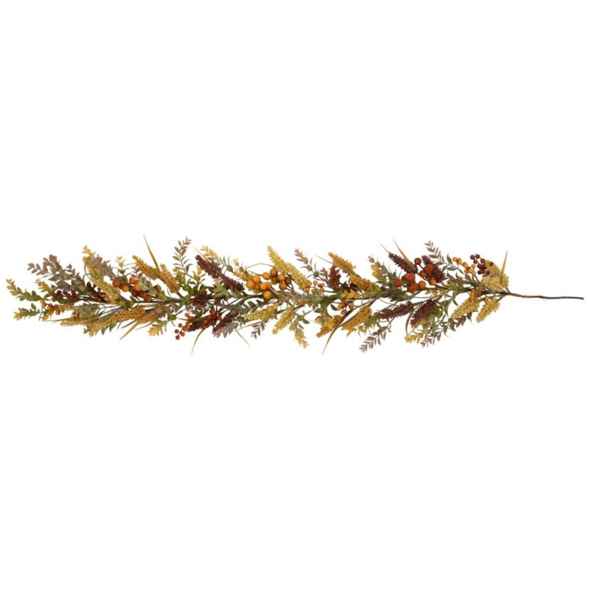 Real Touch™️ Greenery and Berries Artificial Fall Harvest Garland - 5 x 10" - Unlit