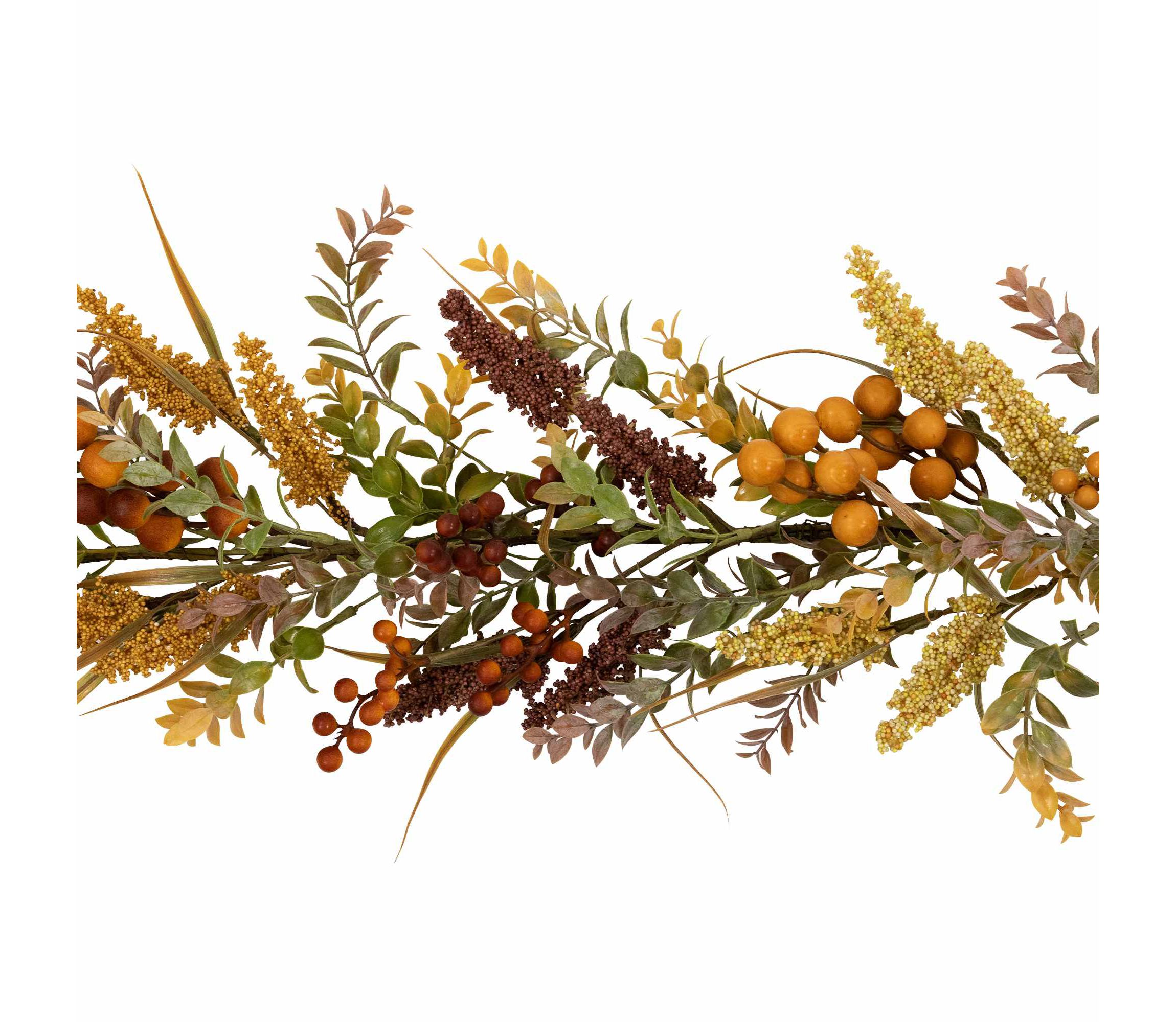 Real Touch™️ Greenery and Berries Artificial Fall Harvest Garland - 5 x 10" - Unlit