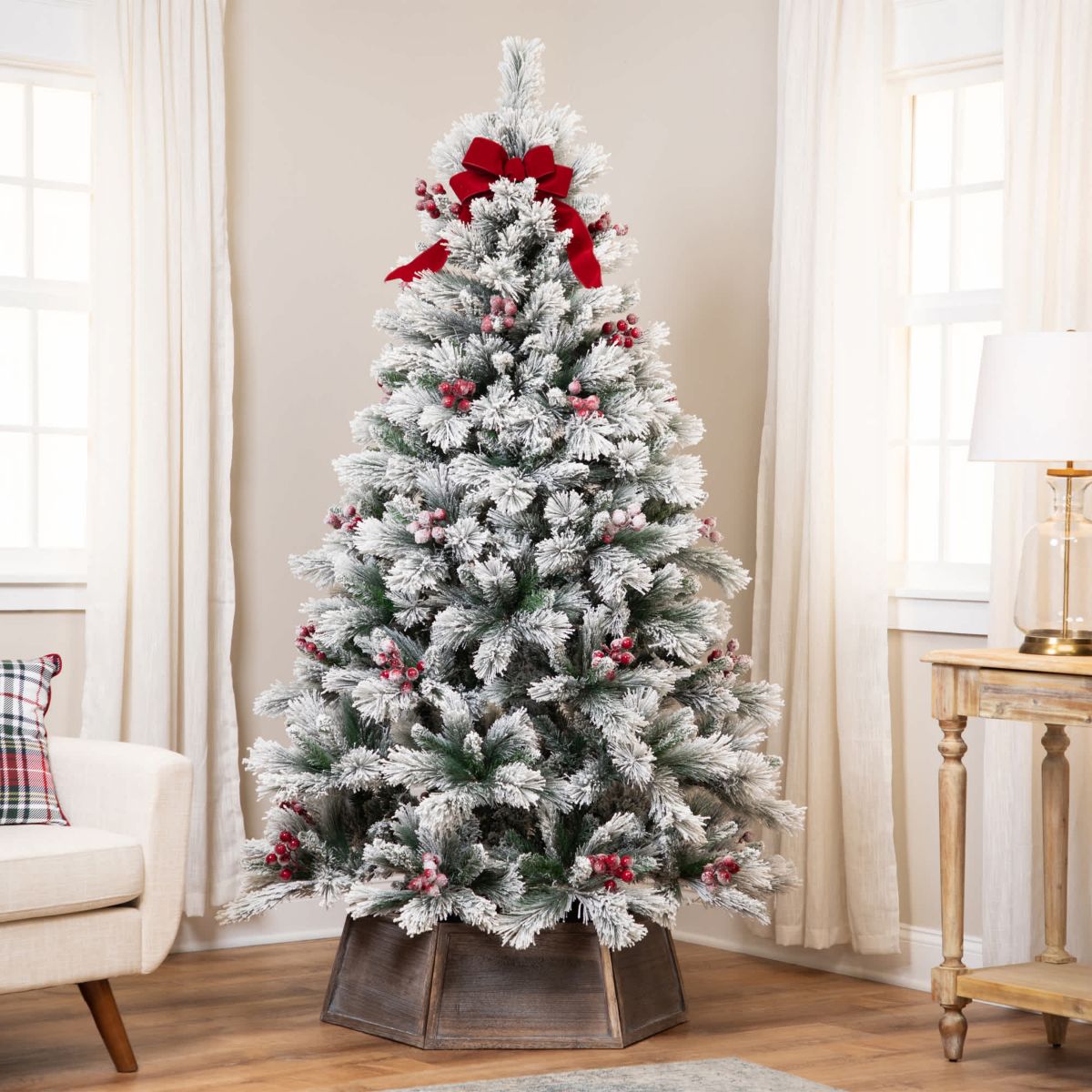 Full Flocked Fairfield Fir Artificial Christmas Tree - 6.5 -Unlit
