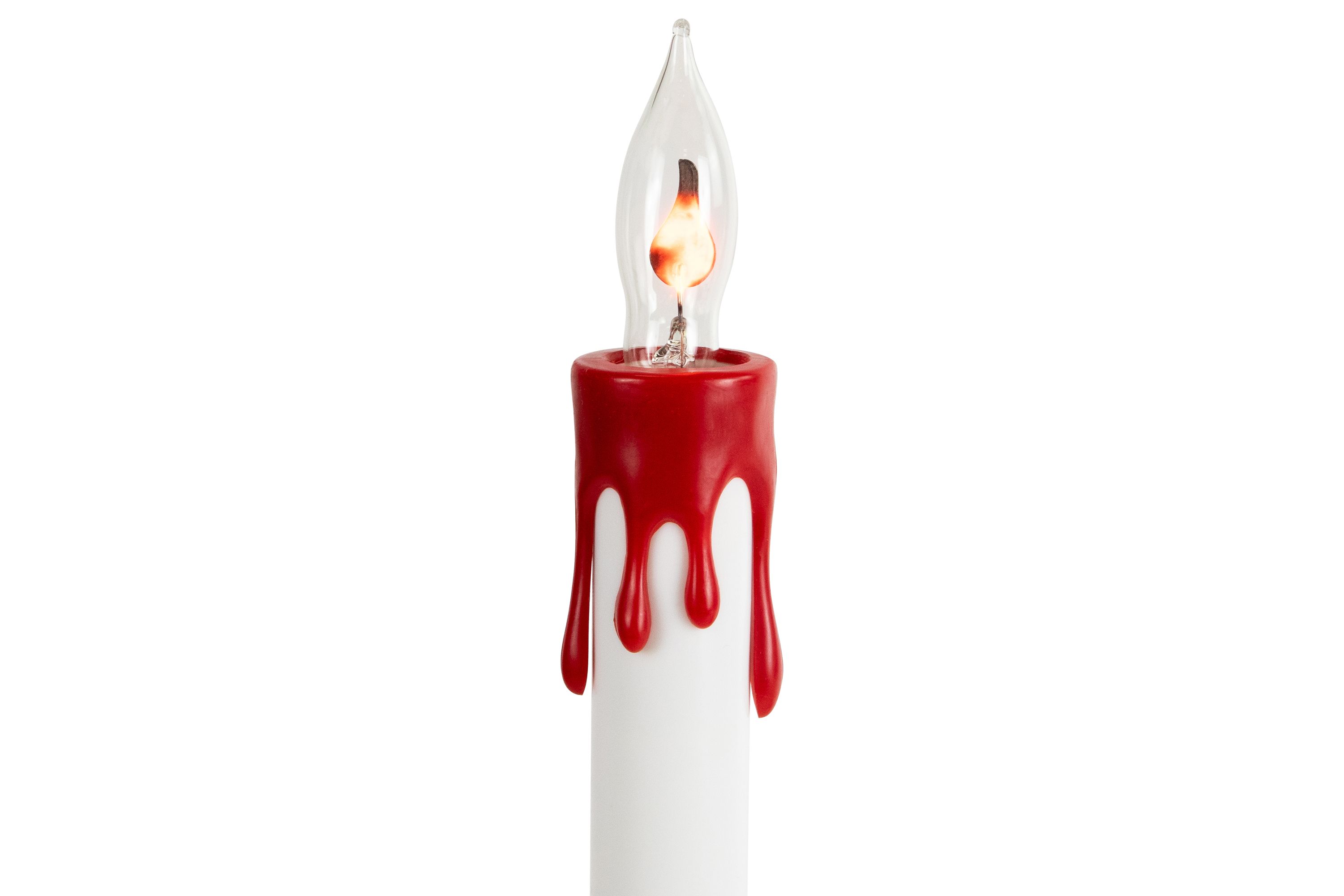 Lighted Flickering Candle Halloween Pathway Marker Lights - 4 Black Wire - 5ct