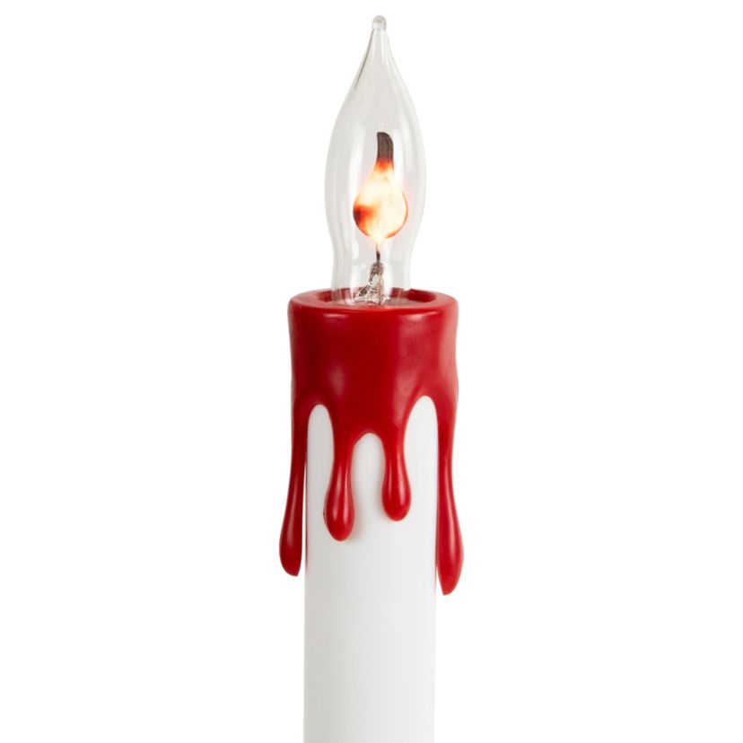 Lighted Flickering Candle Halloween Pathway Marker Lights - 4 Black Wire - 5ct