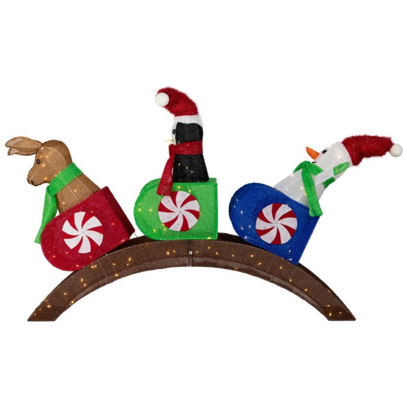 Lighted Winter Friends Christmas Coaster Outdoor Decoration - 4.5 - LED Warm White