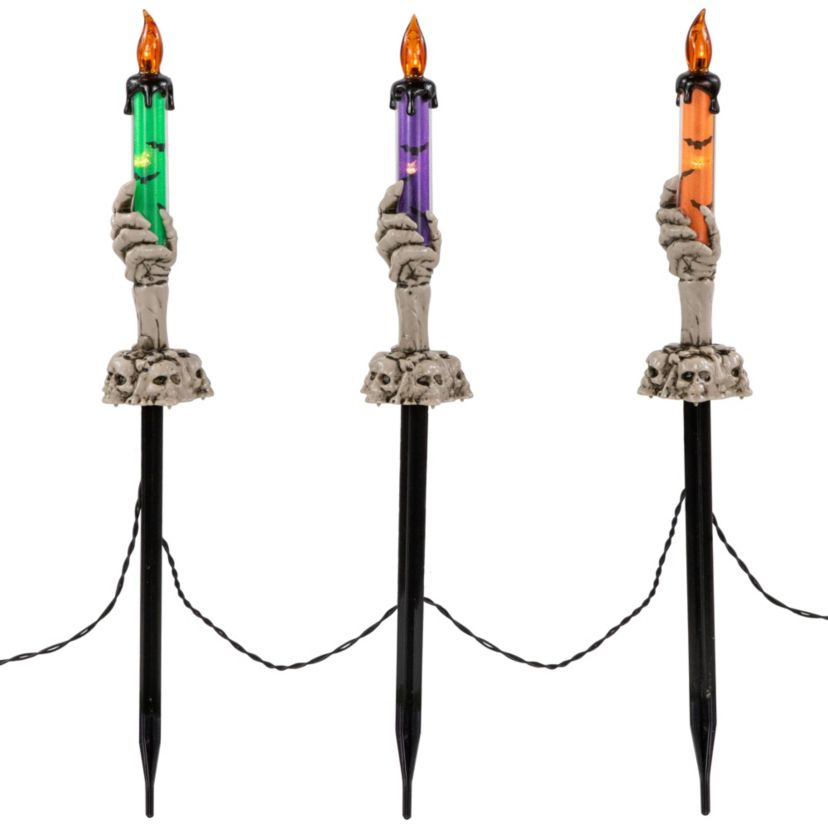 LED Lighted Skeleton Candle Halloween Decorations - 8.5" - Set of 6