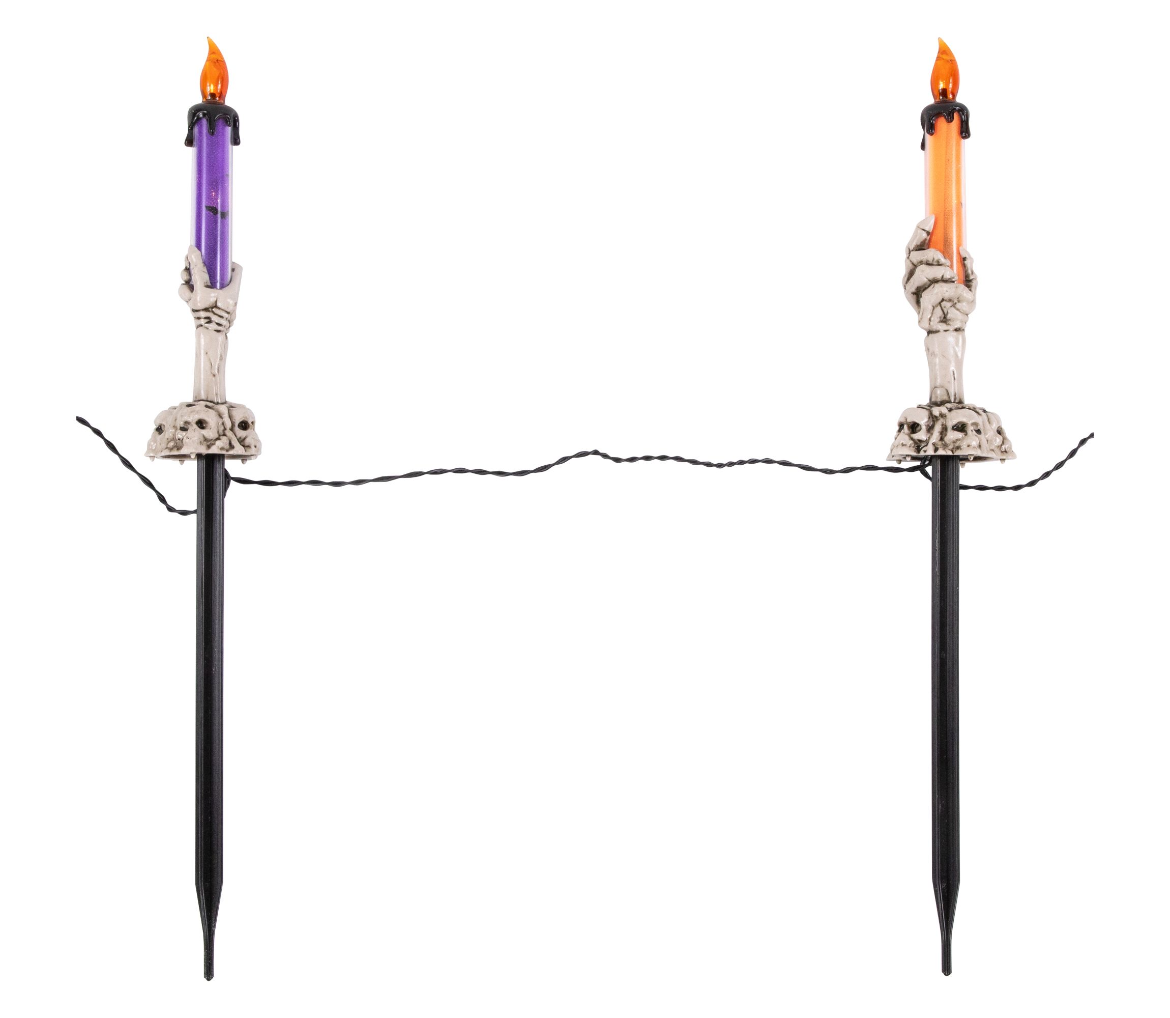 LED Lighted Skeleton Candle Halloween Decorations - 8.5" - Set of 6