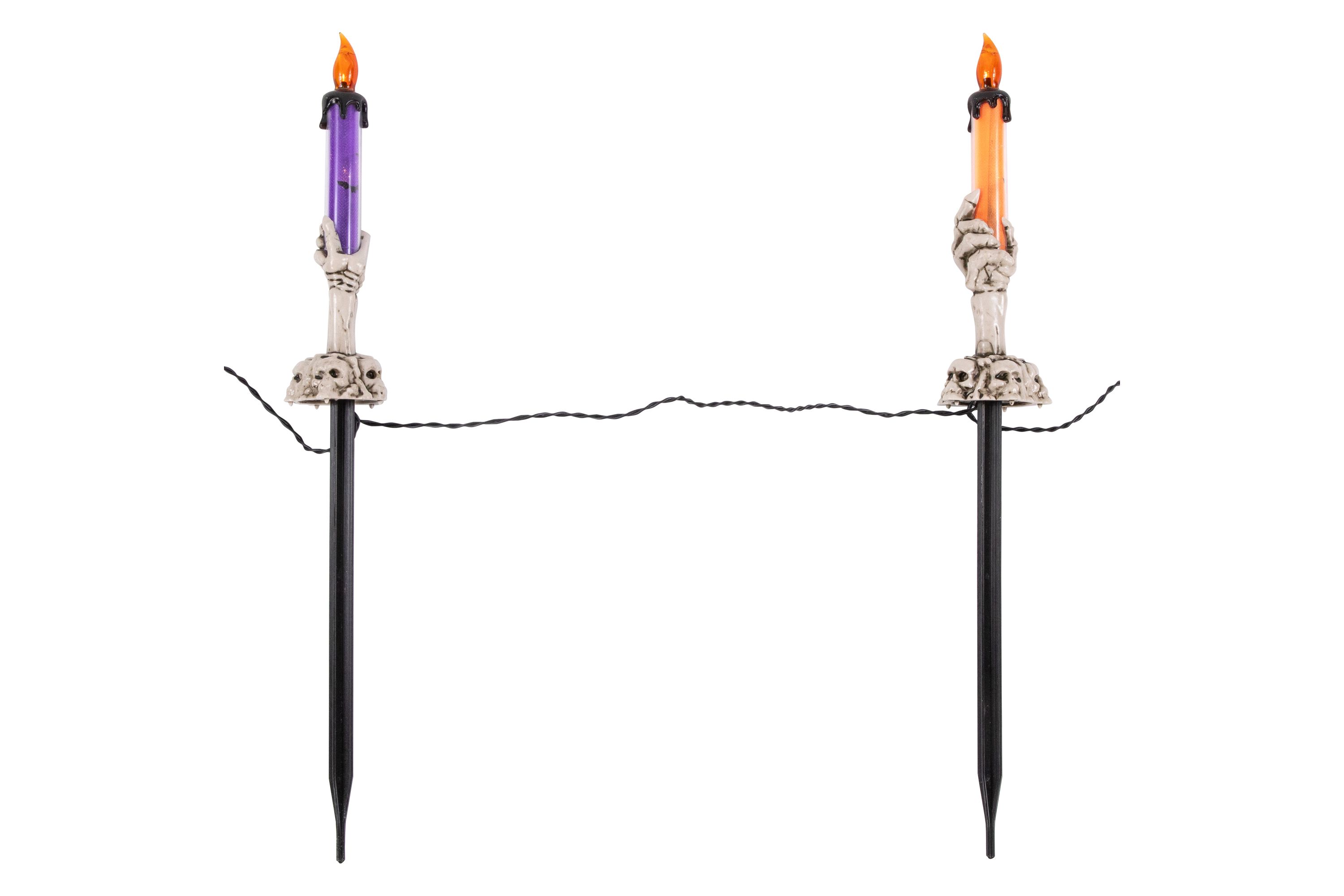 LED Lighted Skeleton Candle Halloween Decorations - 8.5" - Set of 6