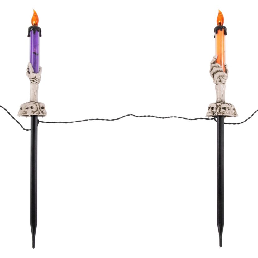 LED Lighted Skeleton Candle Halloween Decorations - 8.5" - Set of 6