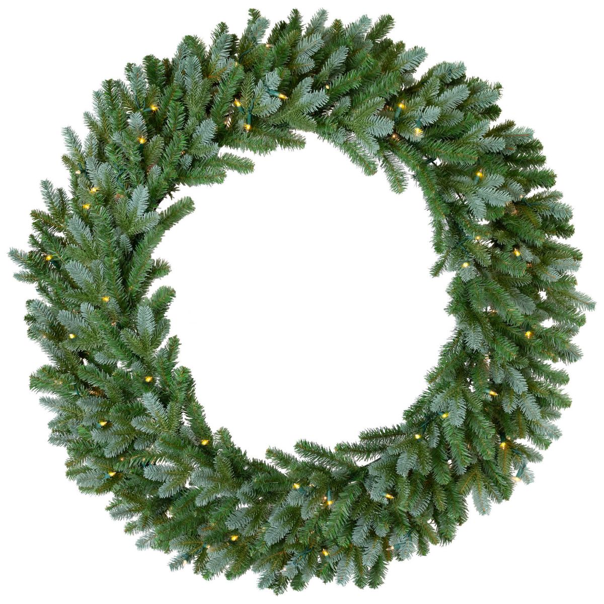 Pre-Lit Artificial Blue Spruce Christmas Wreath - 48" - Clear