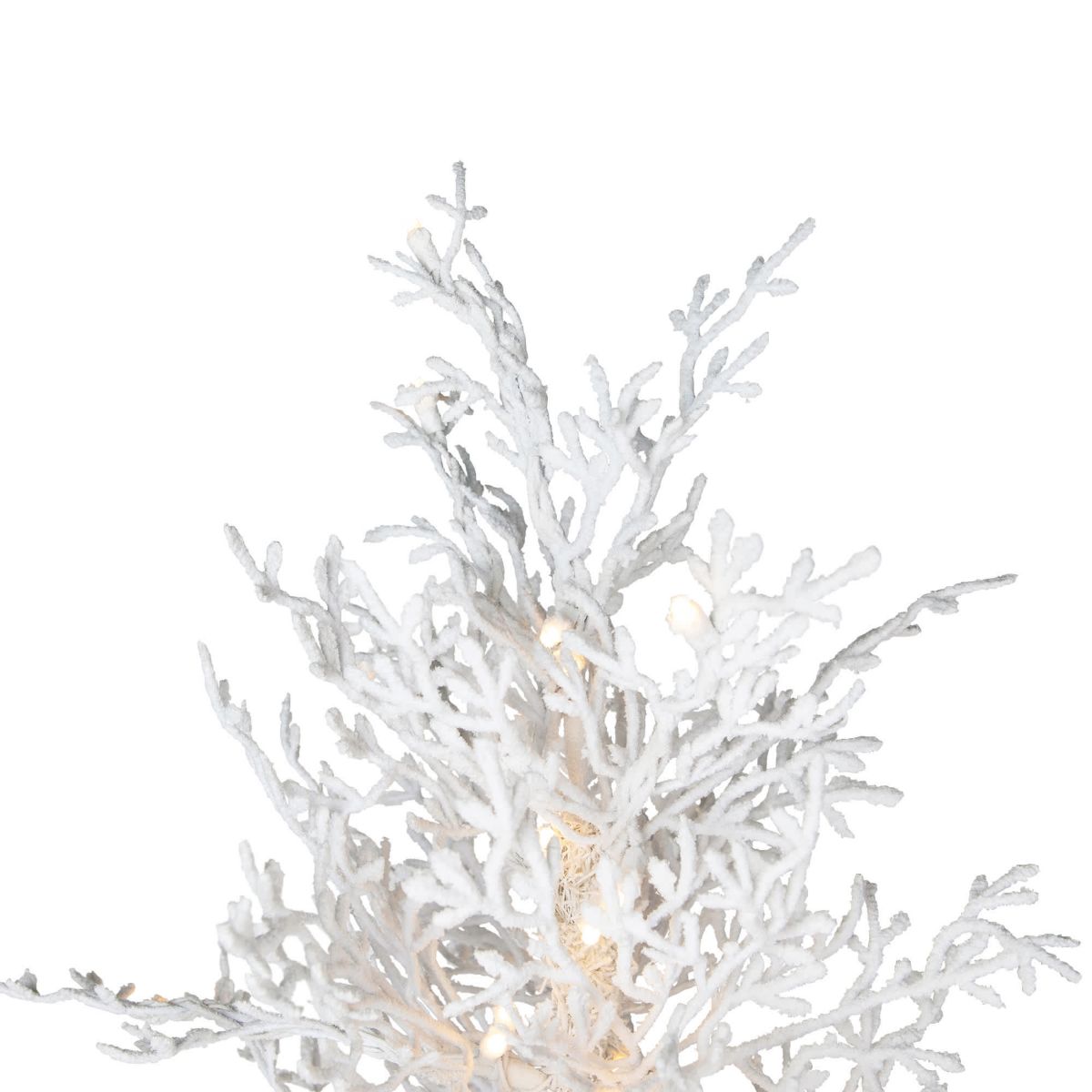 Pre-Lit Flocked Twig Artificial Christmas Tree - 7.5 - Warm White LED