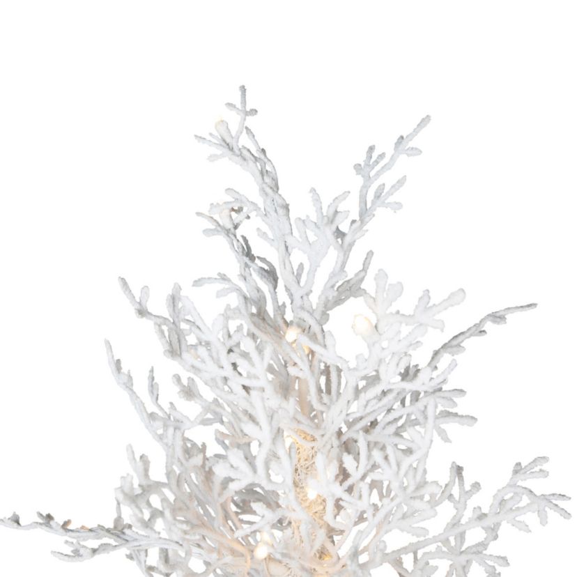 Pre-Lit Flocked Twig Artificial Christmas Tree - 7.5 - Warm White LED
