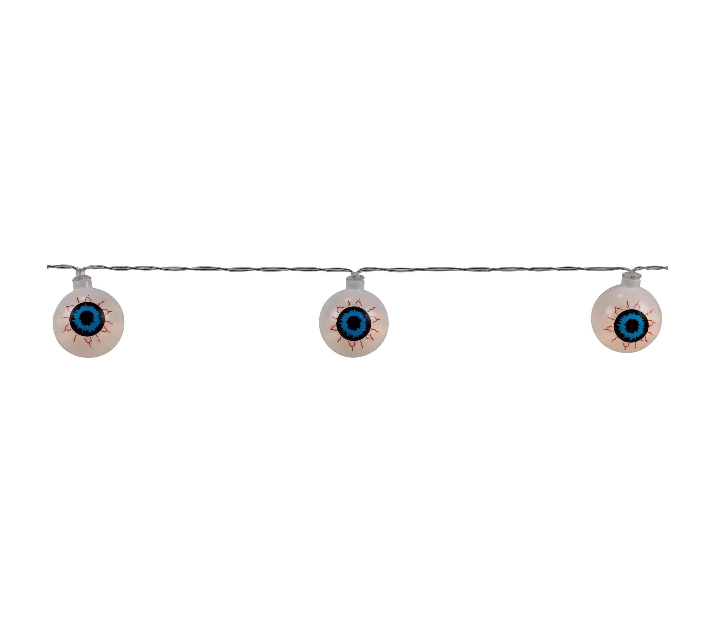 LED Bloodshot Eyeball Halloween Lights - 4.5 Clear Wire - Warm White Lights - 10ct