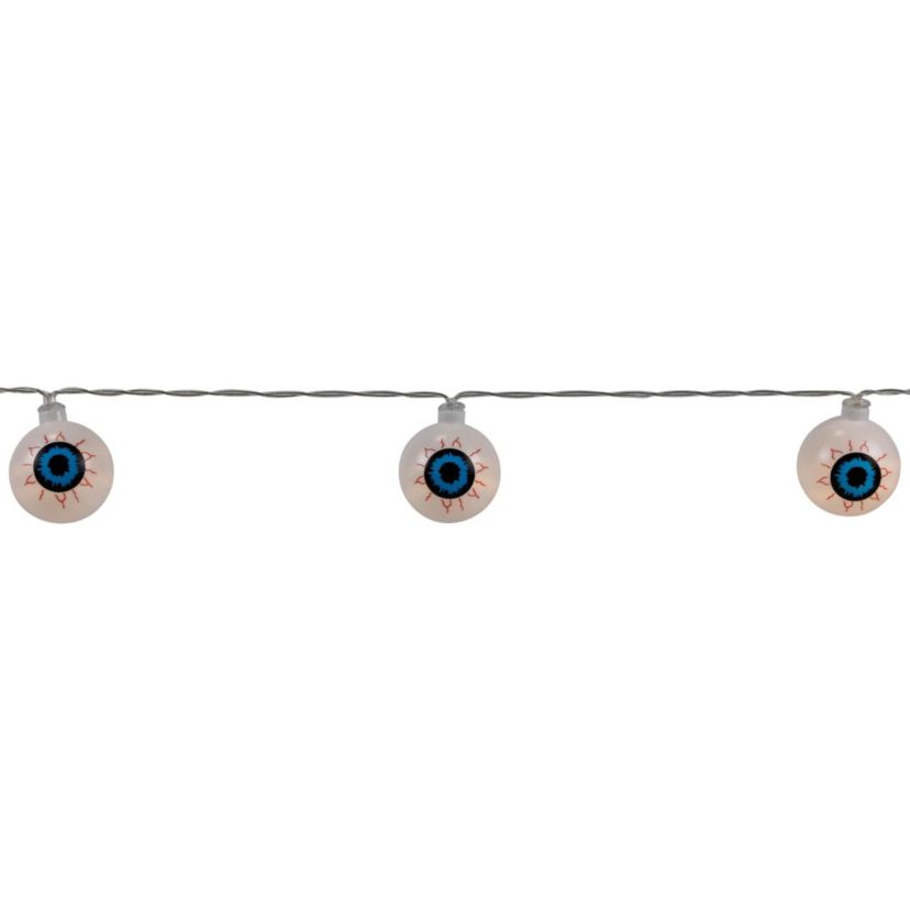 LED Bloodshot Eyeball Halloween Lights - 4.5 Clear Wire - Warm White Lights - 10ct
