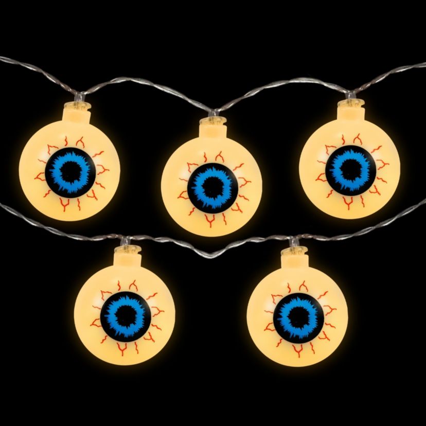 LED Bloodshot Eyeball Halloween Lights - 4.5 Clear Wire - Warm White Lights - 10ct