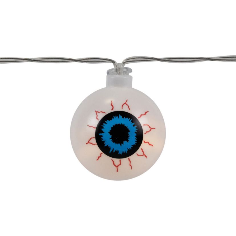 LED Bloodshot Eyeball Halloween Lights - 4.5 Clear Wire - Warm White Lights - 10ct