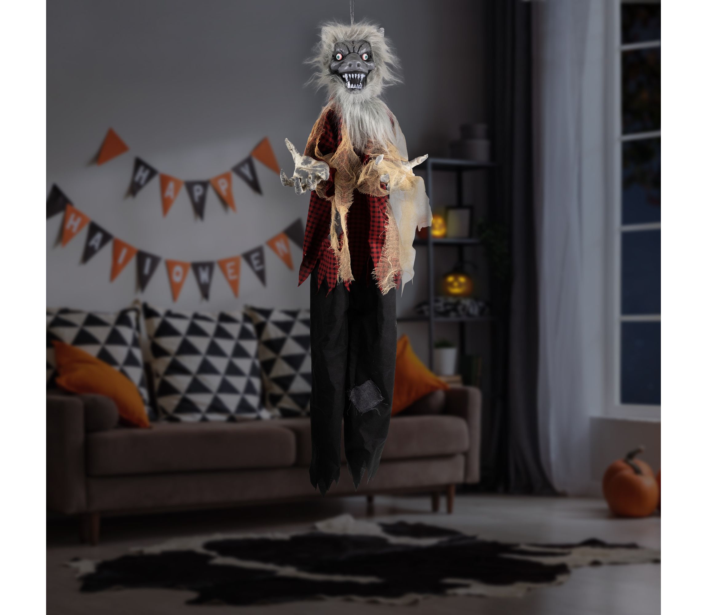 Animated Motion Activated Werewolf Halloween Decoration - 4