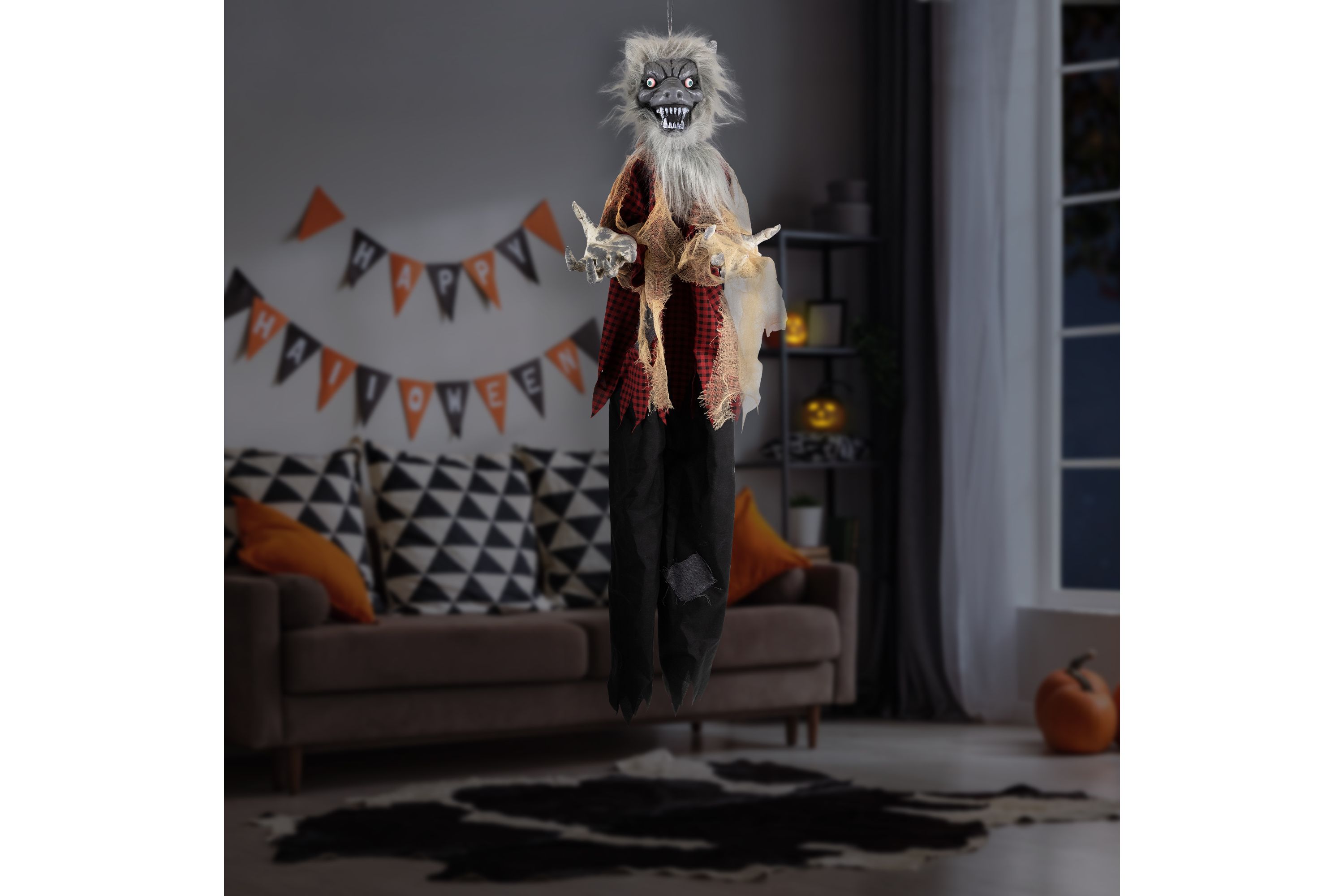 Animated Motion Activated Werewolf Halloween Decoration - 4