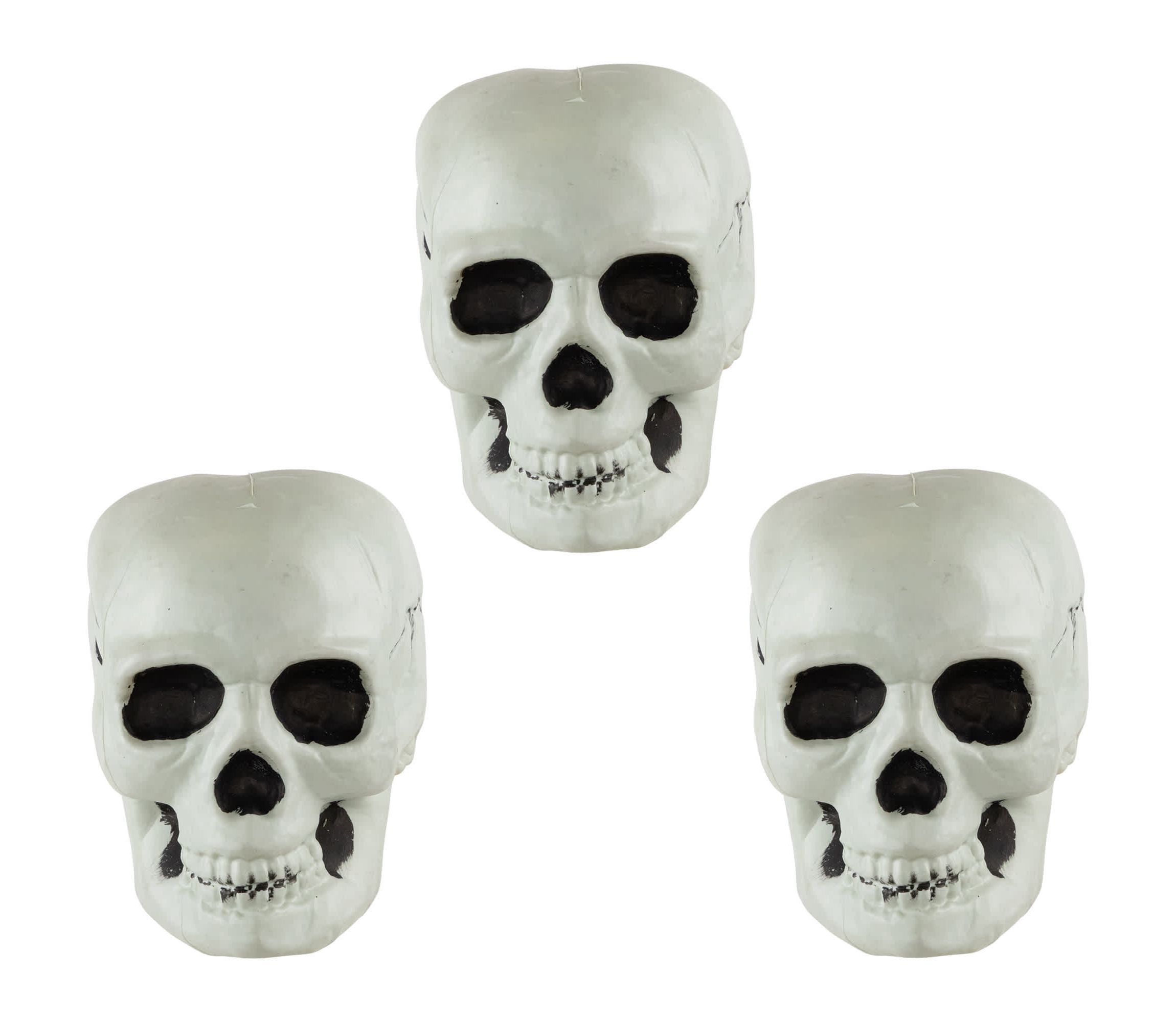 Bag of Skulls Halloween Decorations - 6" - Set of 3