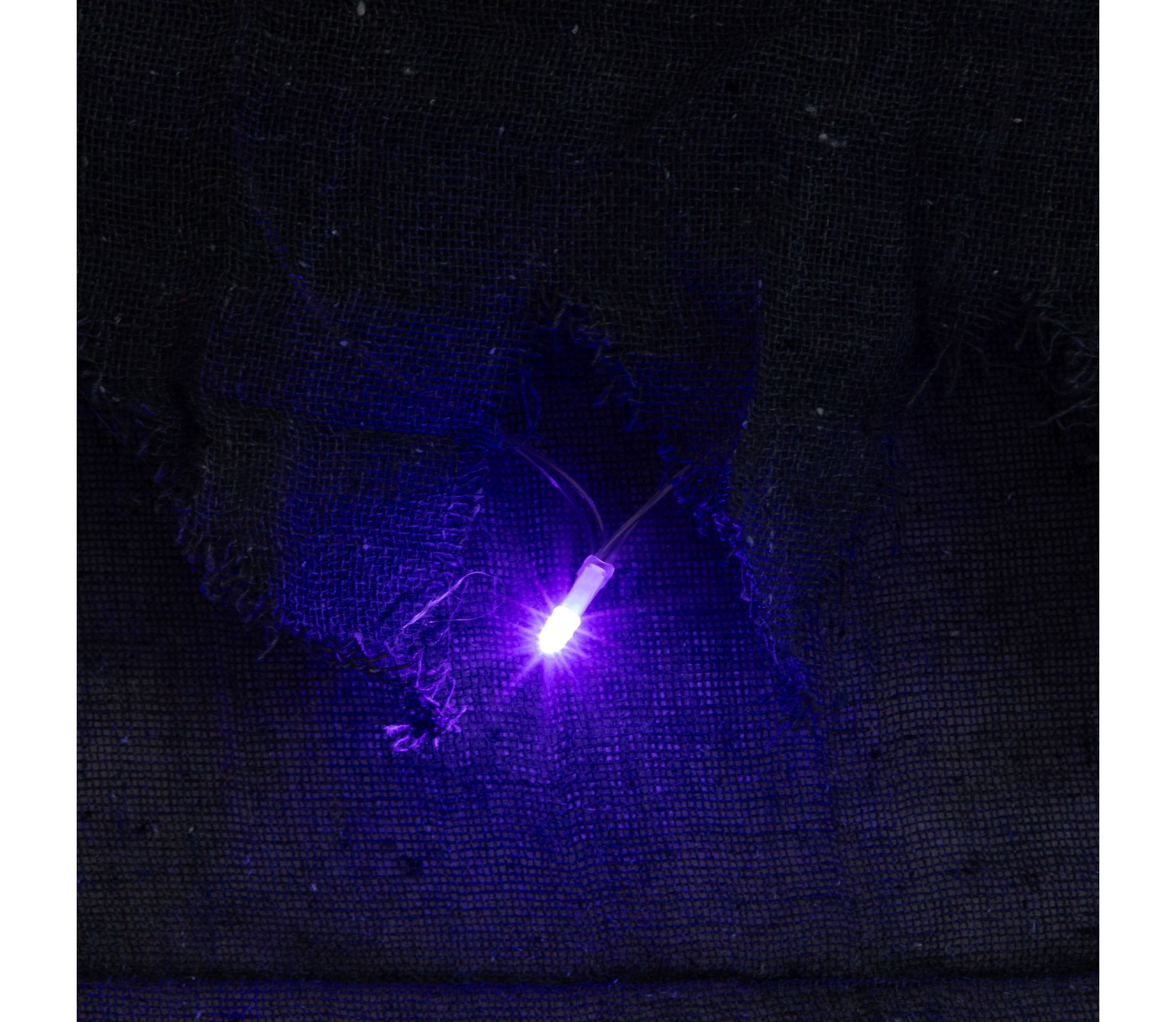 Lighted Raggedy Halloween Valance- 5.75 - Purple LED Lights