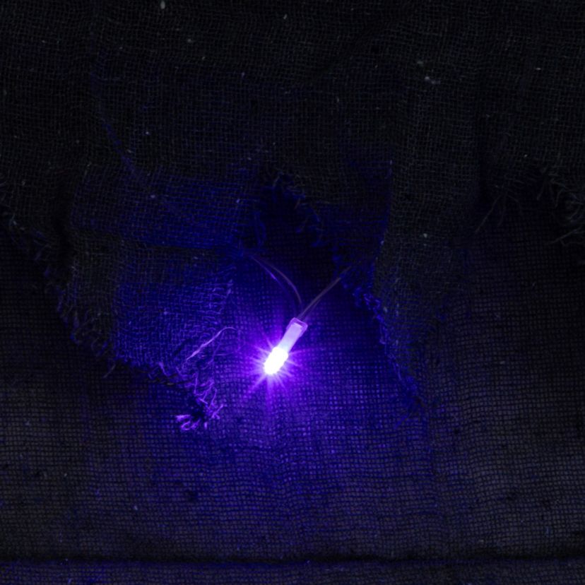 Lighted Raggedy Halloween Valance- 5.75 - Purple LED Lights