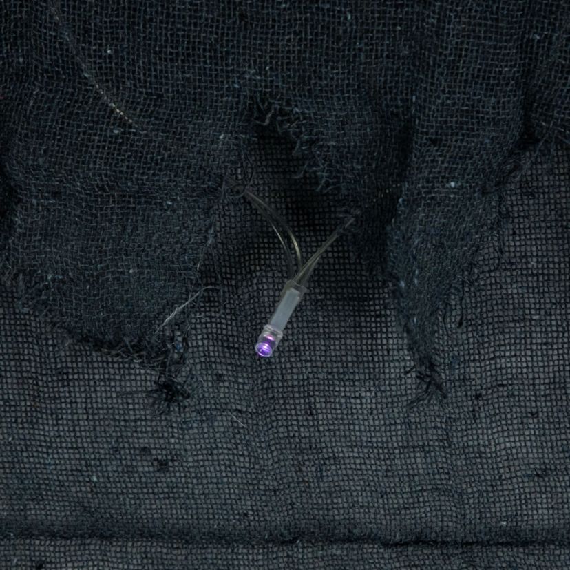 Lighted Raggedy Halloween Valance- 5.75 - Purple LED Lights