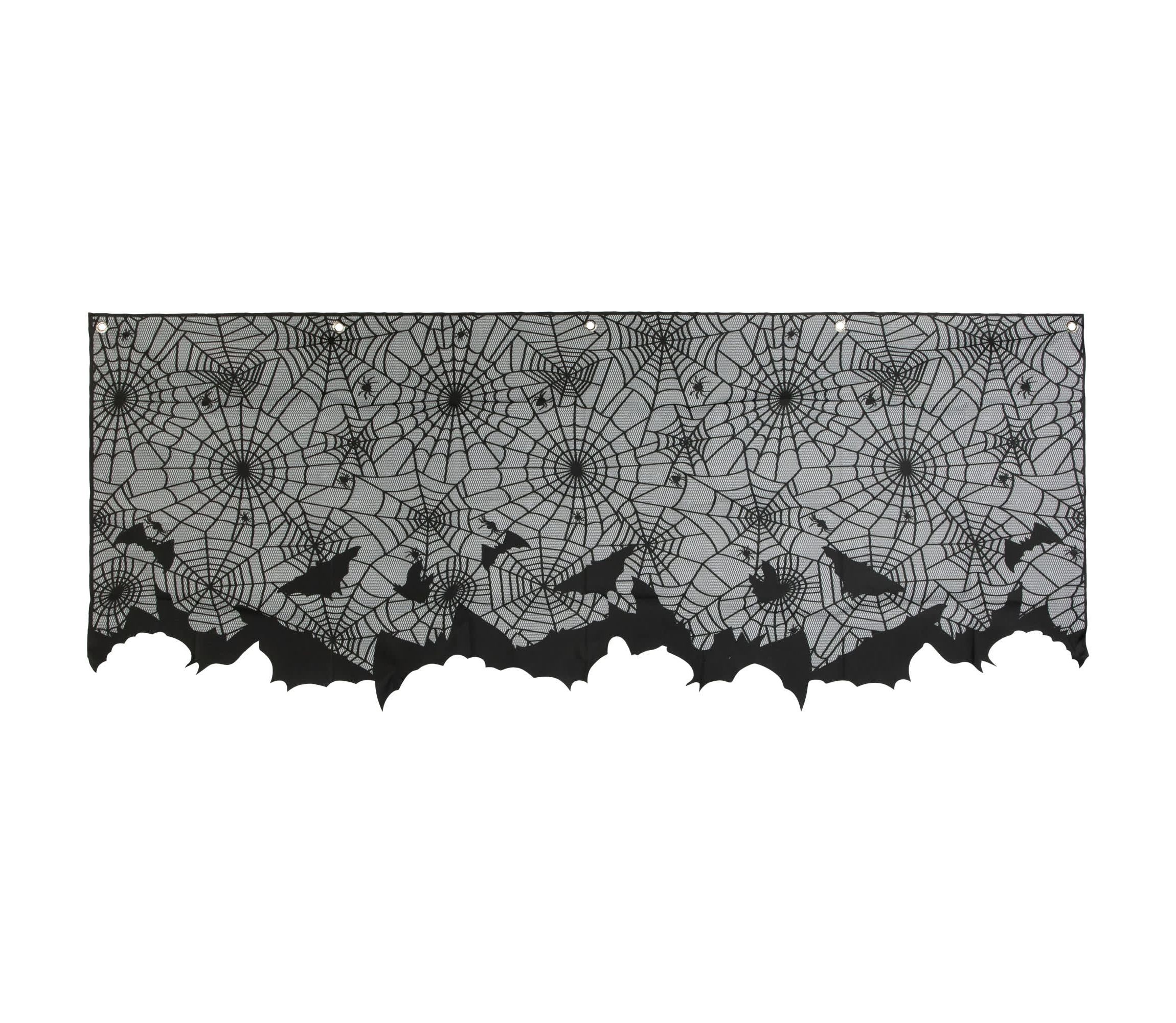Spider Webs and Bats Halloween Valance Decoration - 5.25