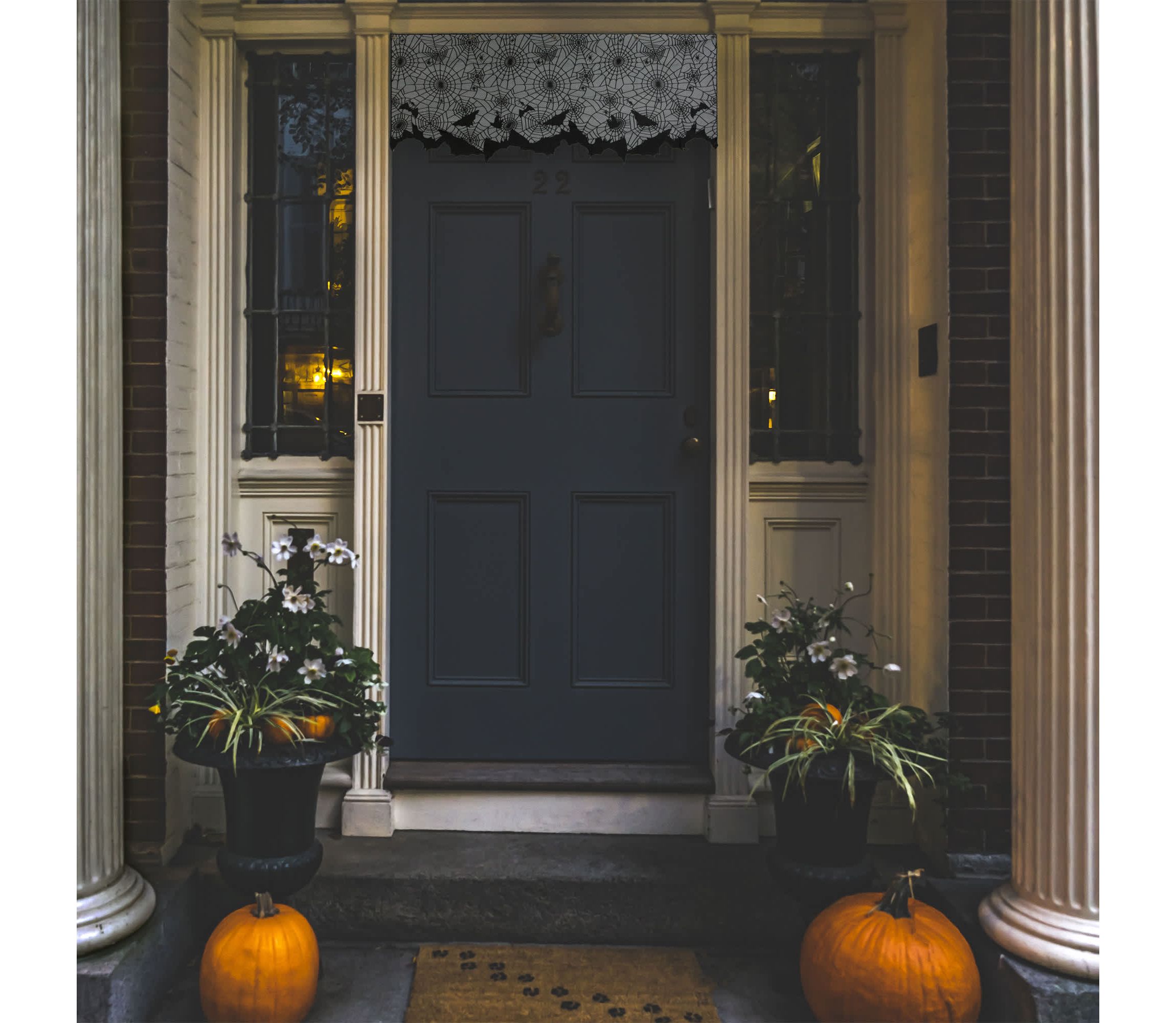 Spider Webs and Bats Halloween Valance Decoration - 5.25