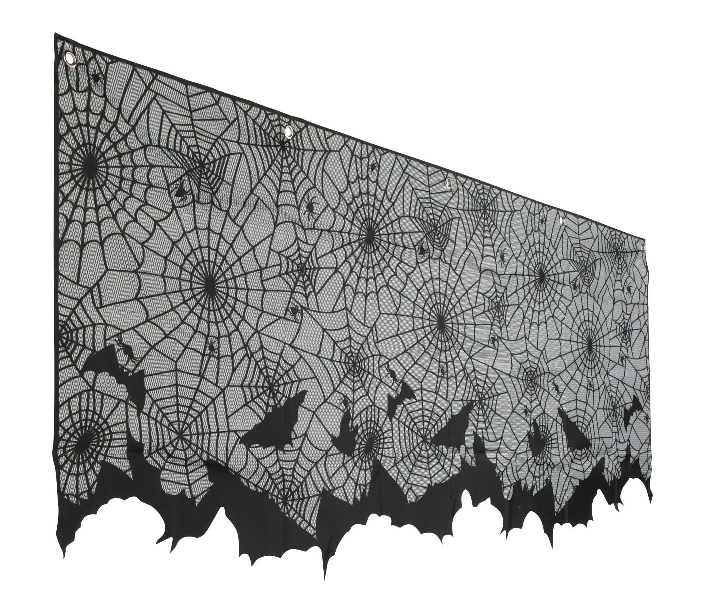 Spider Webs and Bats Halloween Valance Decoration - 5.25