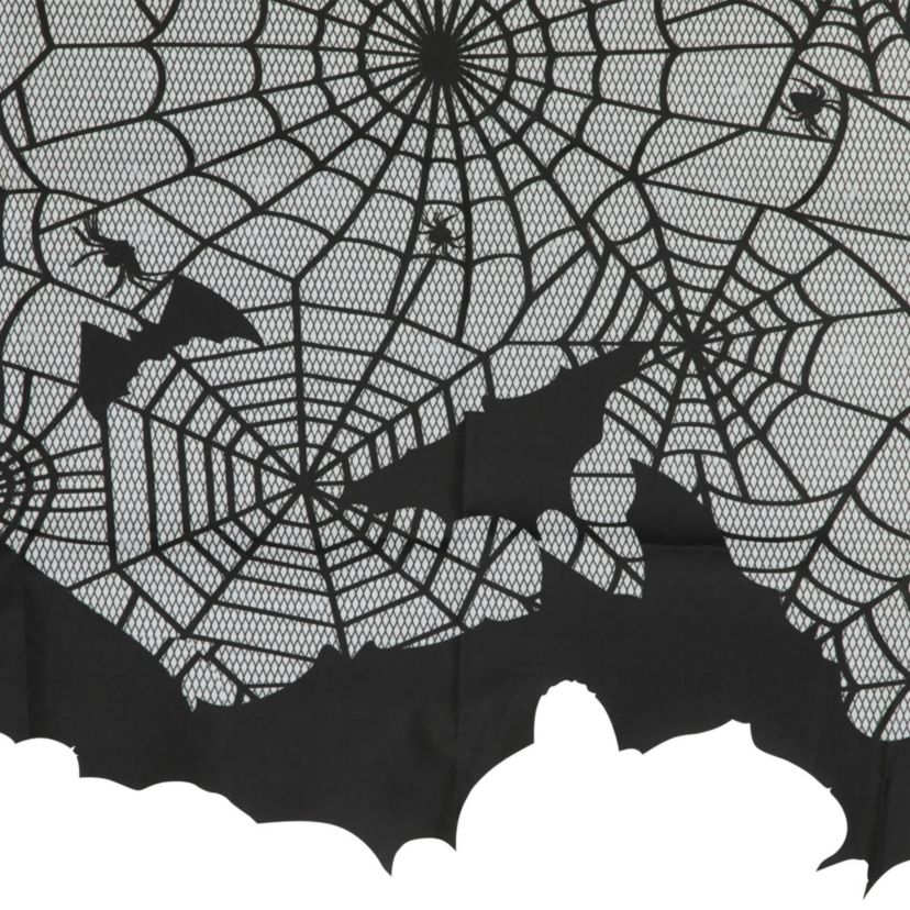 Spider Webs and Bats Halloween Valance Decoration - 5.25