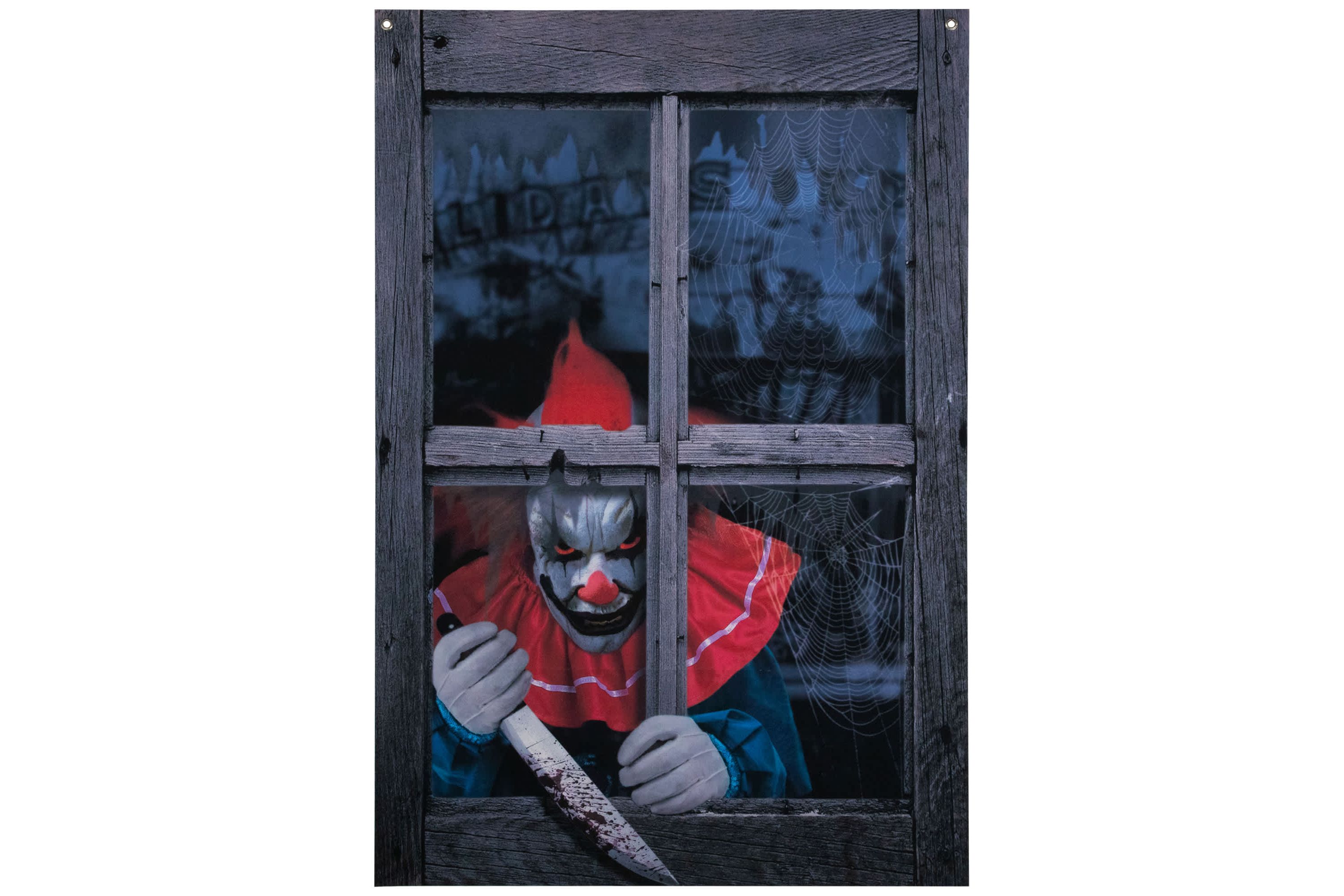 Creepy Clown Scary Window Halloween Decoration - 47"