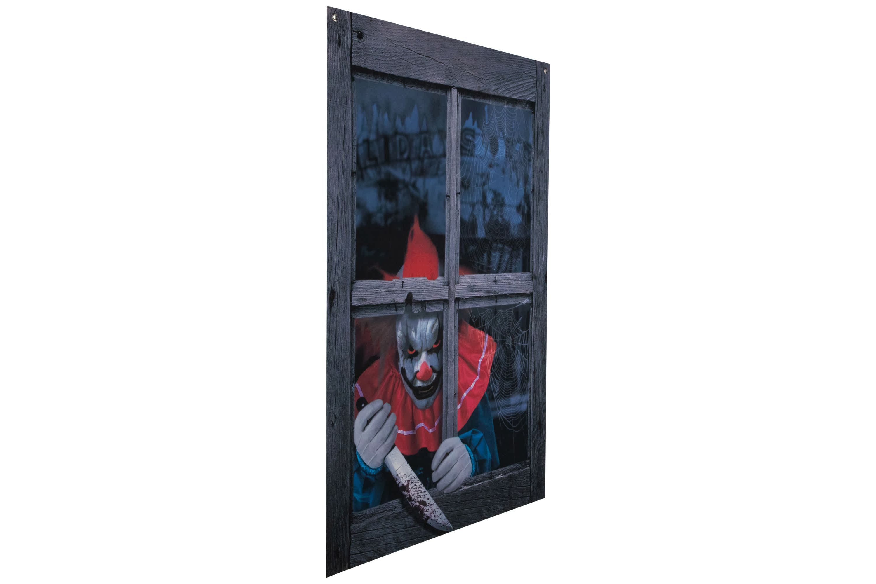 Creepy Clown Scary Window Halloween Decoration - 47"