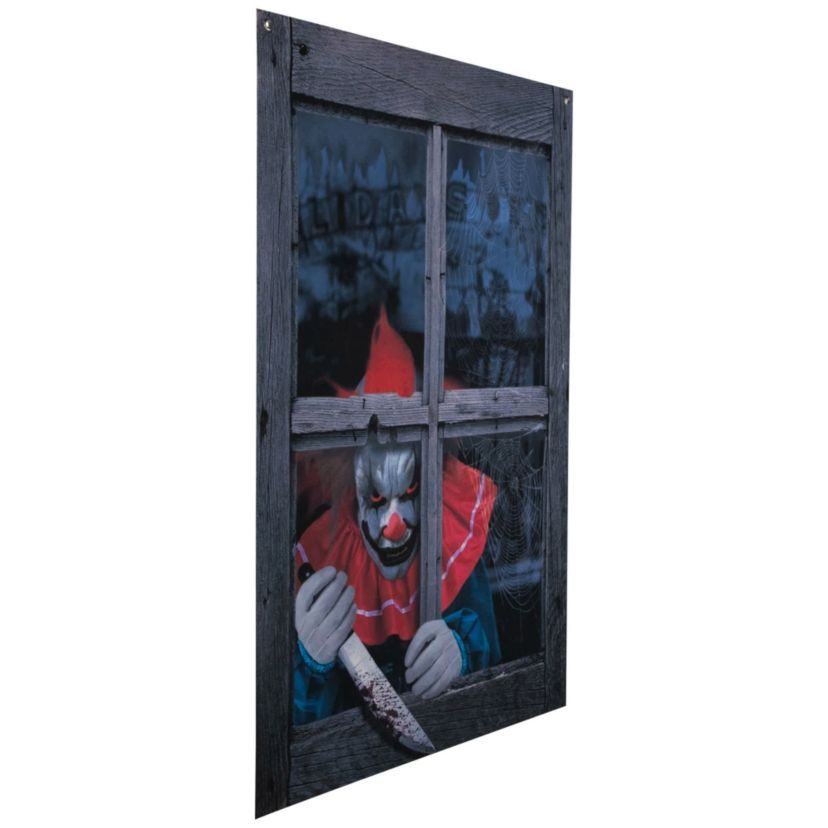 Creepy Clown Scary Window Halloween Decoration - 47"