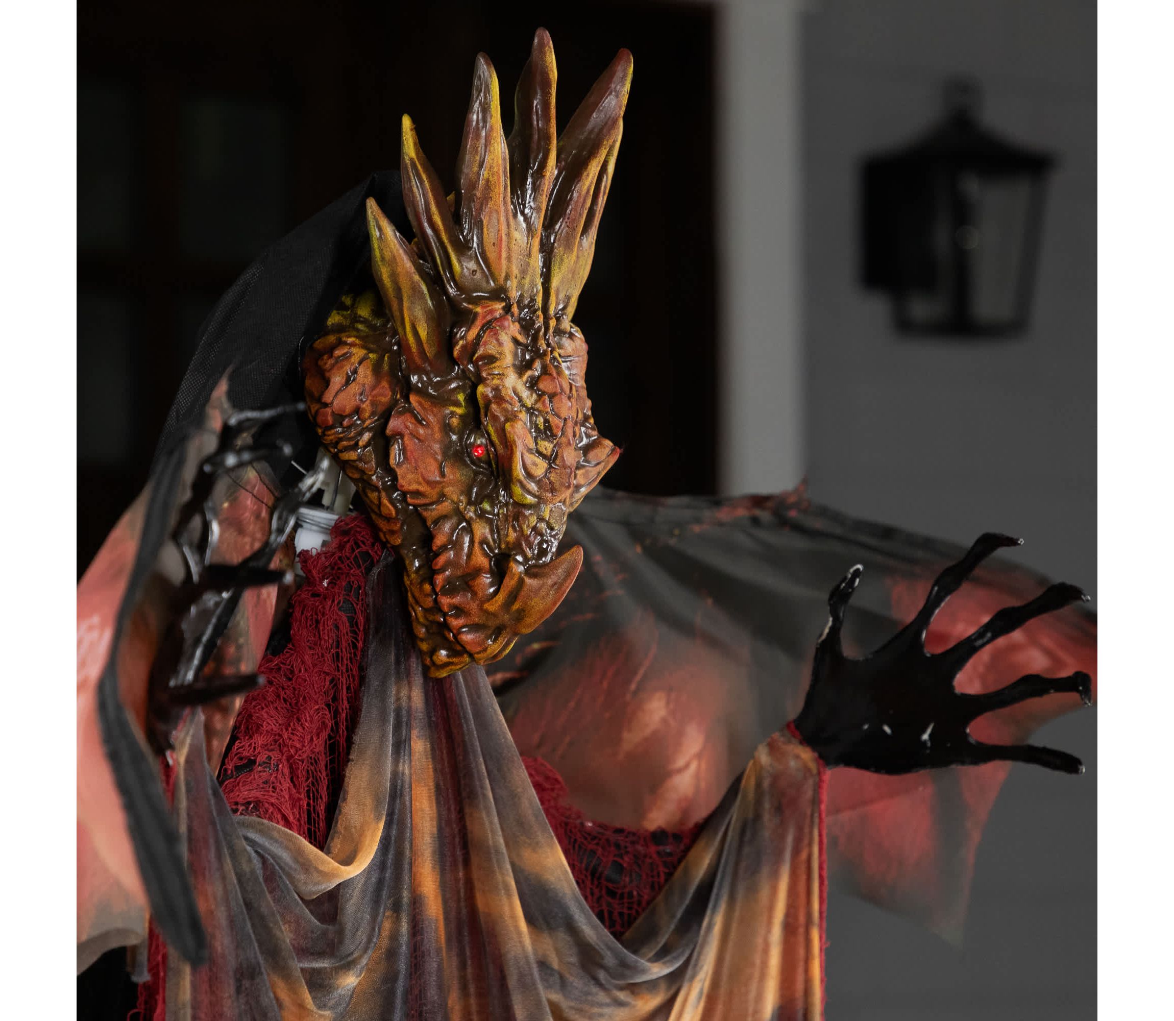 Lighted and Animated Standing Dragon Man with Sound Halloween Figure - 5.75