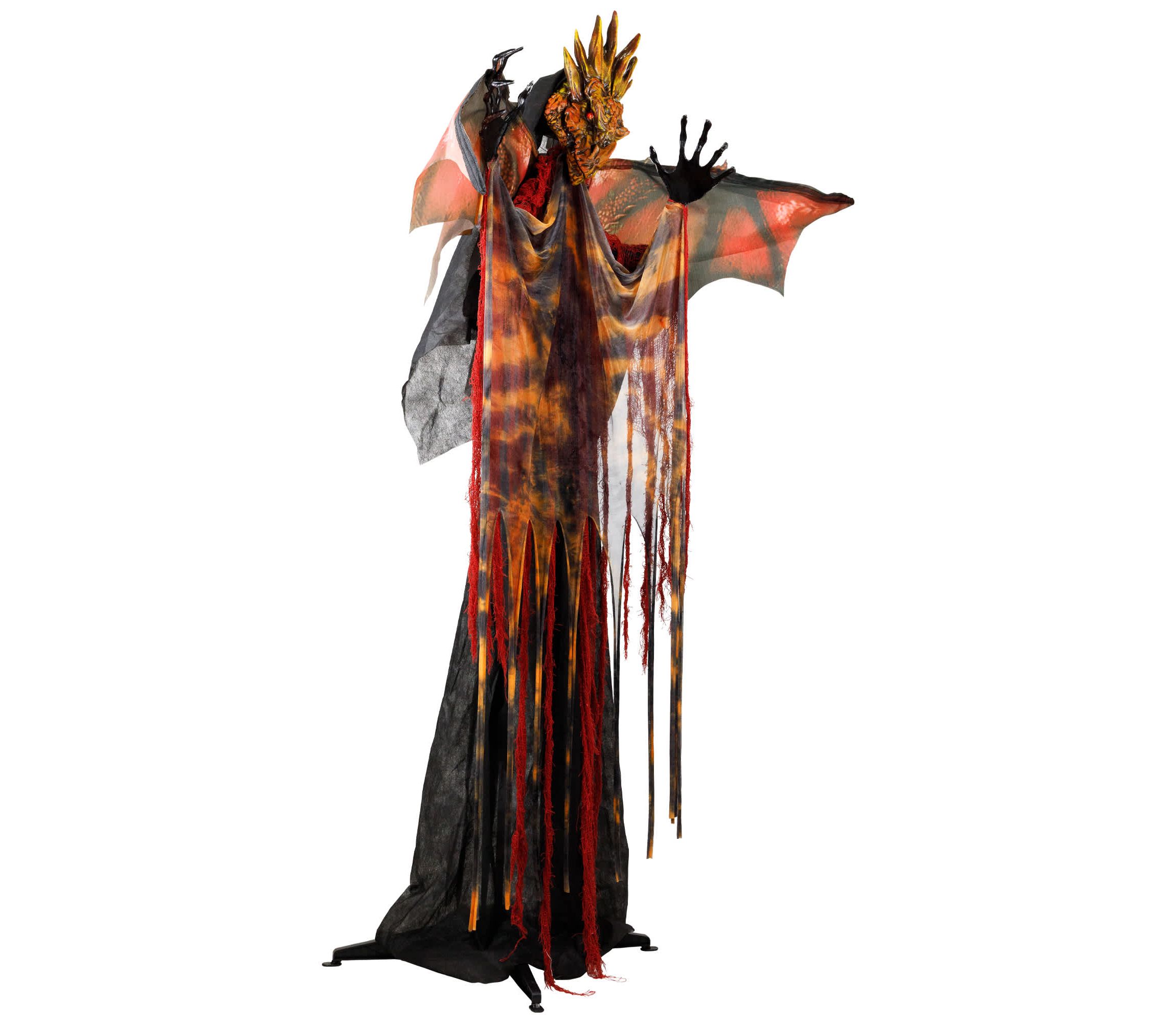 Lighted and Animated Standing Dragon Man with Sound Halloween Figure - 5.75