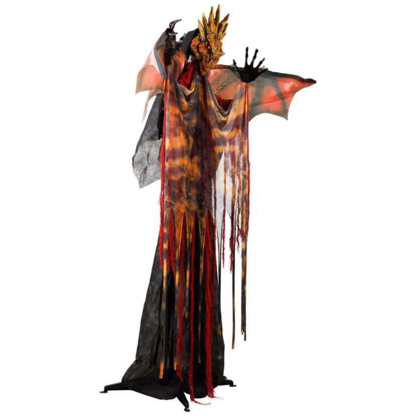 Lighted and Animated Standing Dragon Man with Sound Halloween Figure - 5.75