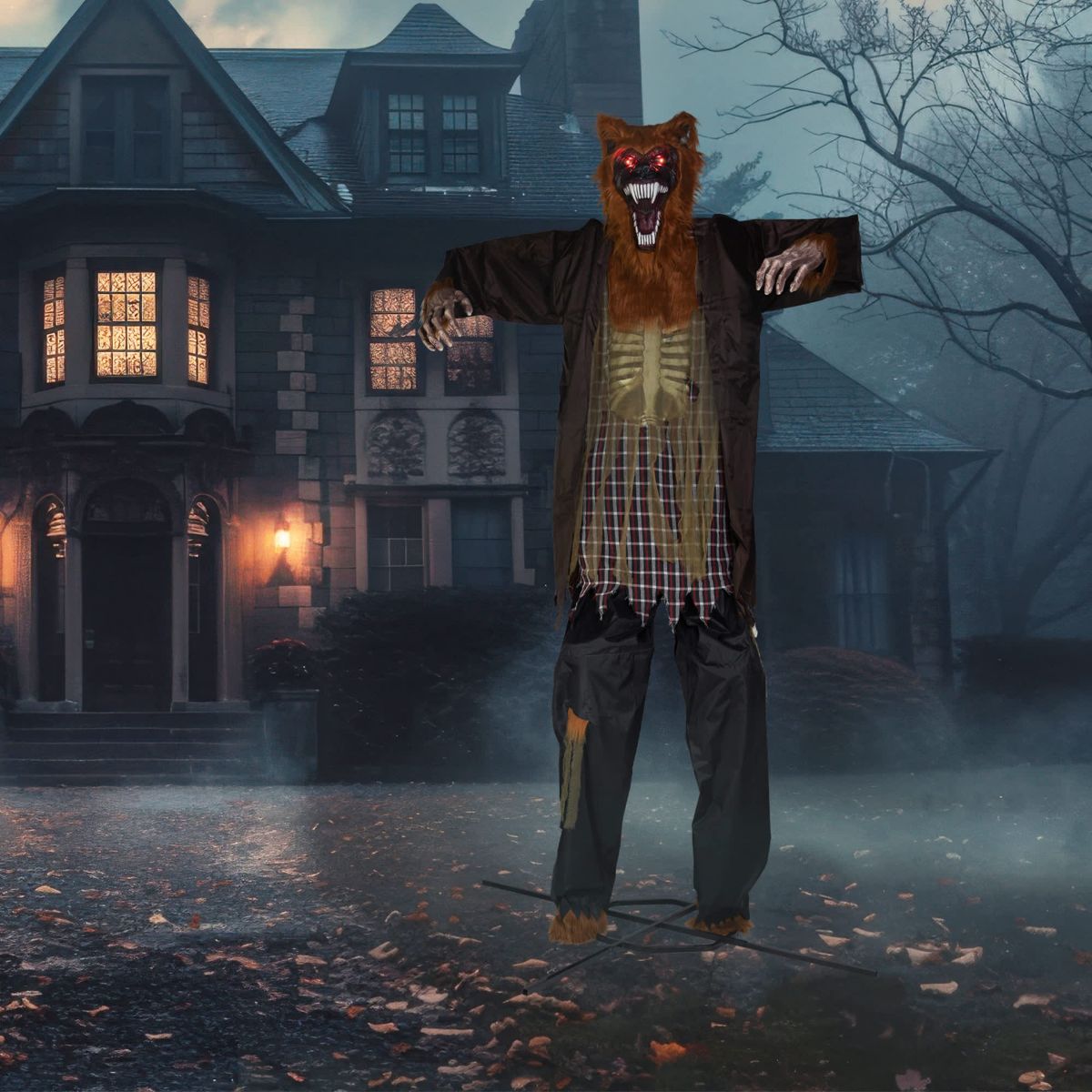 Huge Lighted and Animated Talking Werewolf Commercial Outdoor Halloween Decoration - 12