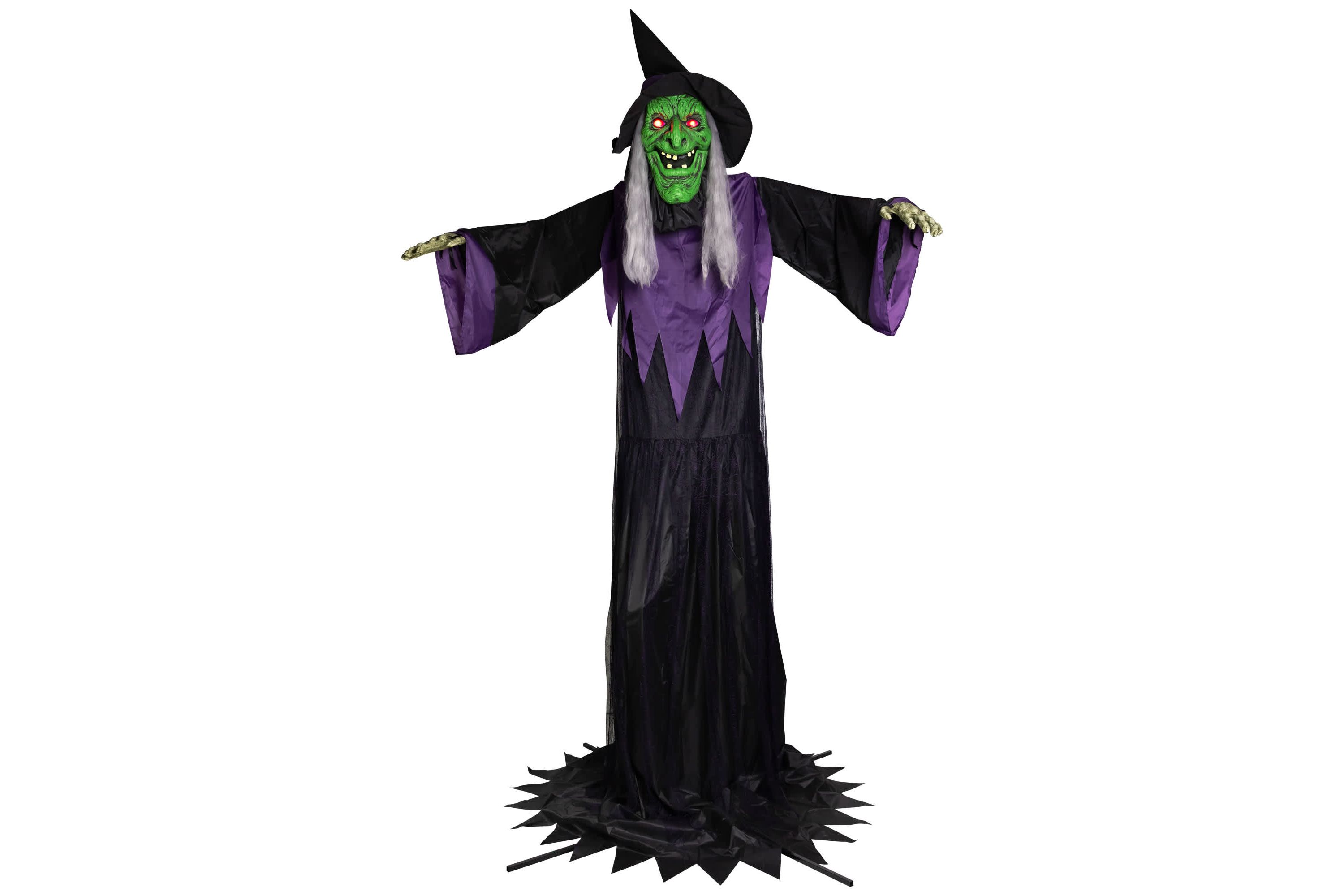 Huge Lighted and Animated Talking Witch Commercial Outdoor Halloween Decoration - 15