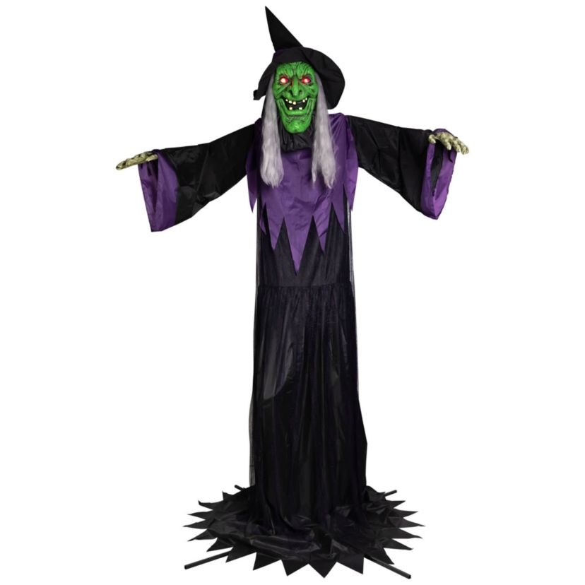Huge Lighted and Animated Talking Witch Commercial Outdoor Halloween Decoration - 15