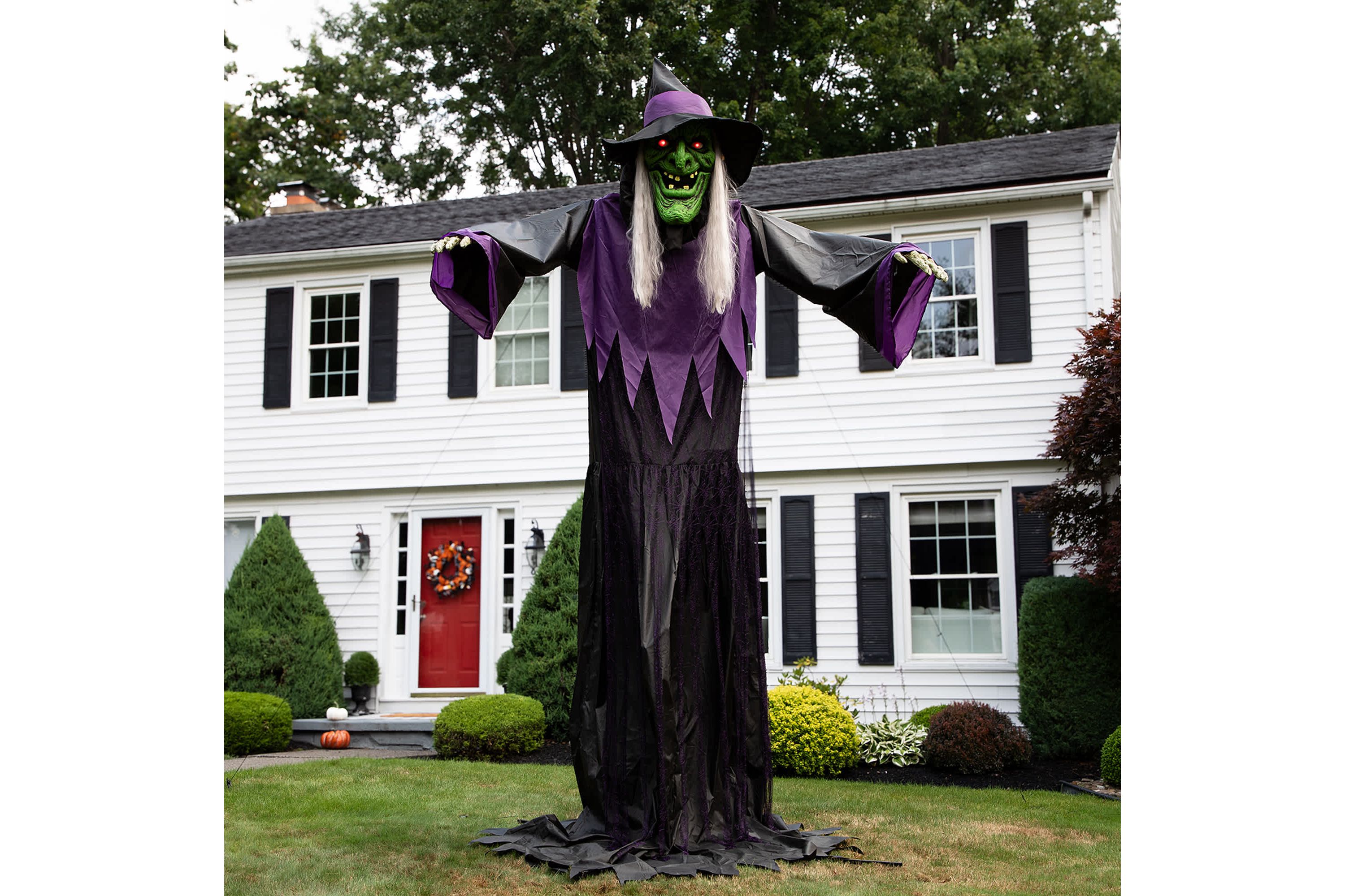 Huge Lighted and Animated Talking Witch Commercial Outdoor Halloween Decoration - 15