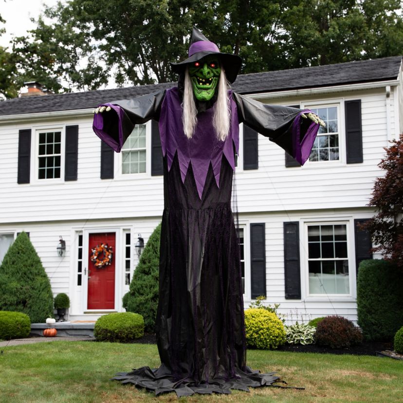 Huge Lighted and Animated Talking Witch Commercial Outdoor Halloween Decoration - 15