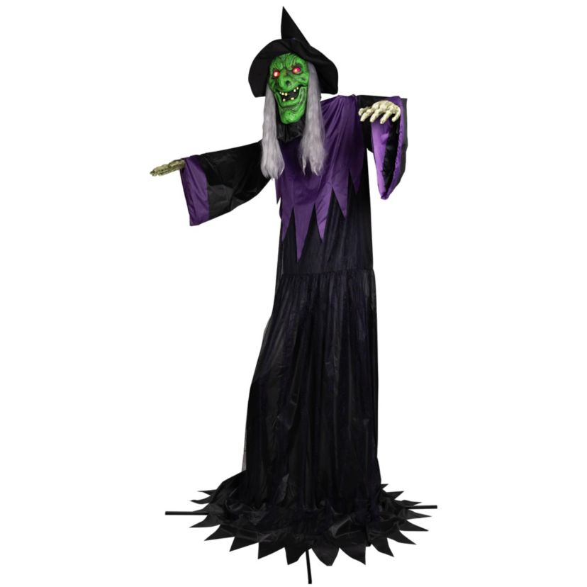 Huge Lighted and Animated Talking Witch Commercial Outdoor Halloween Decoration - 15