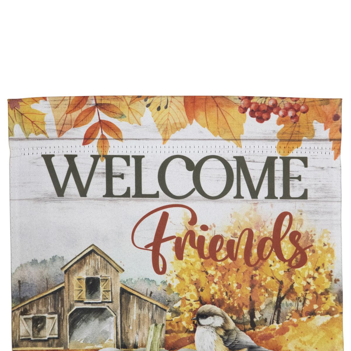 Welcome Friends Fall Harvest Outdoor Garden Flag - 18" x 12.5"