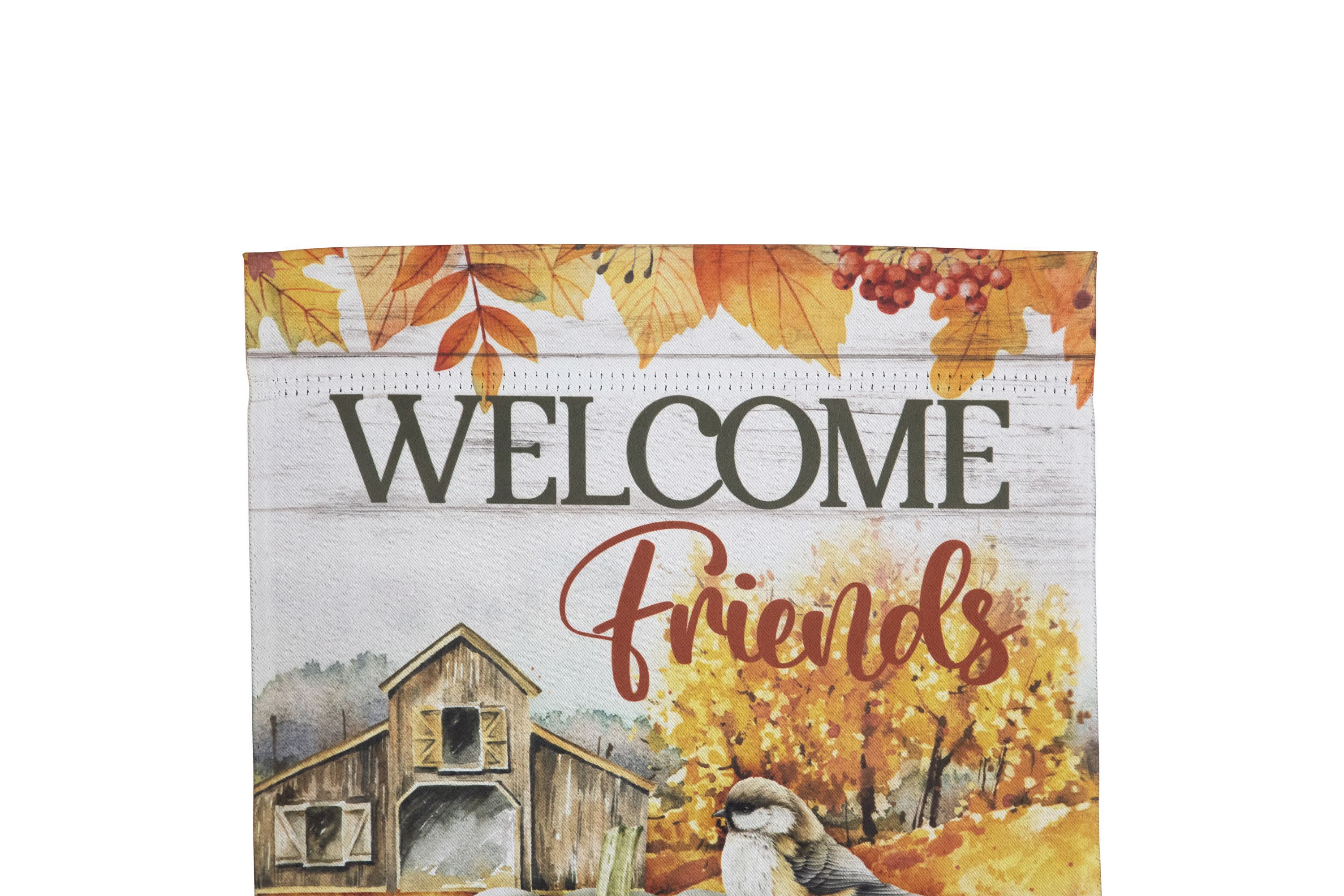 Welcome Friends Fall Harvest Outdoor Garden Flag - 18" x 12.5"