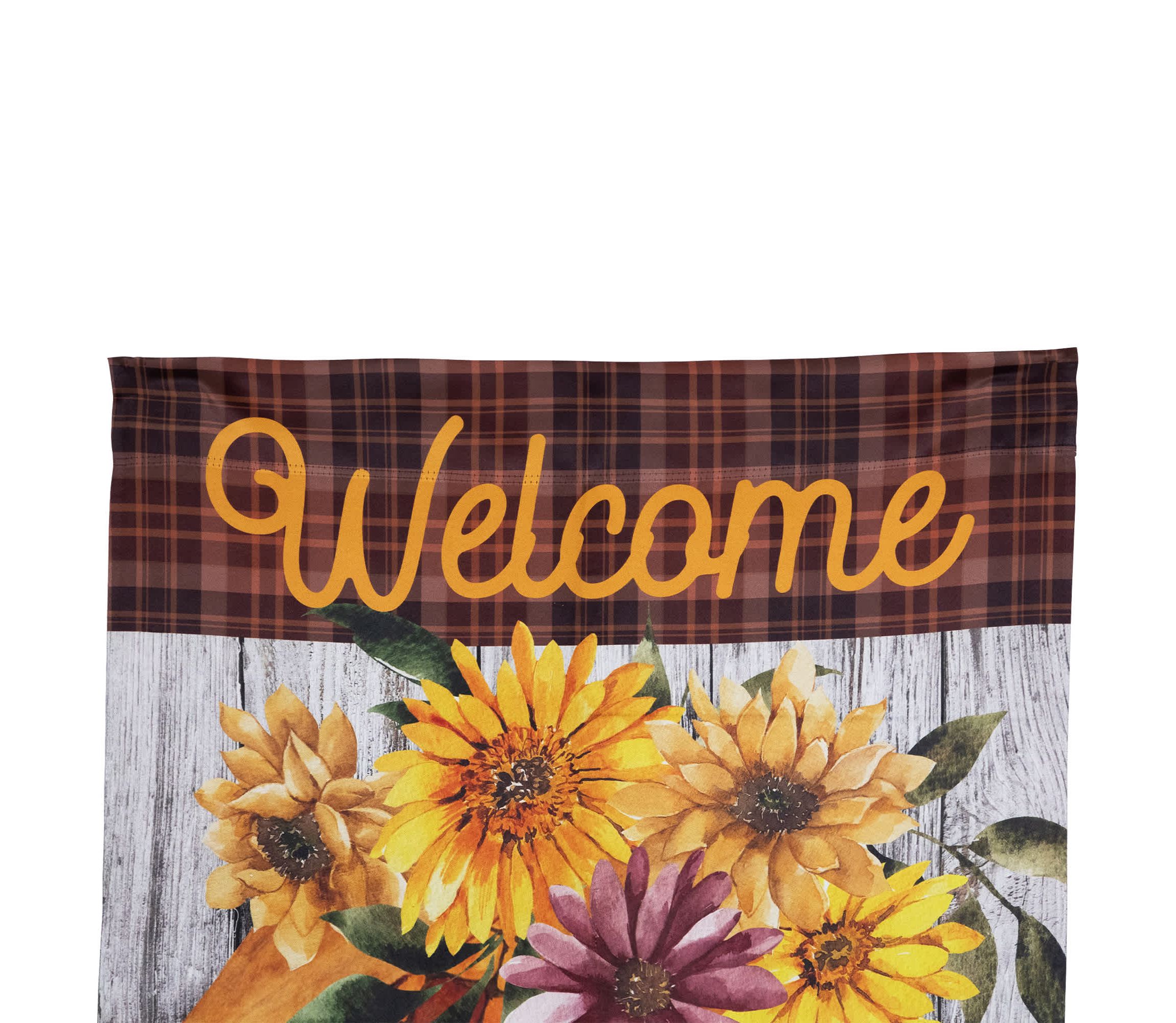 Indian Corn "Welcome" Fall Harvest Outdoor House Flag - 40" x 28"