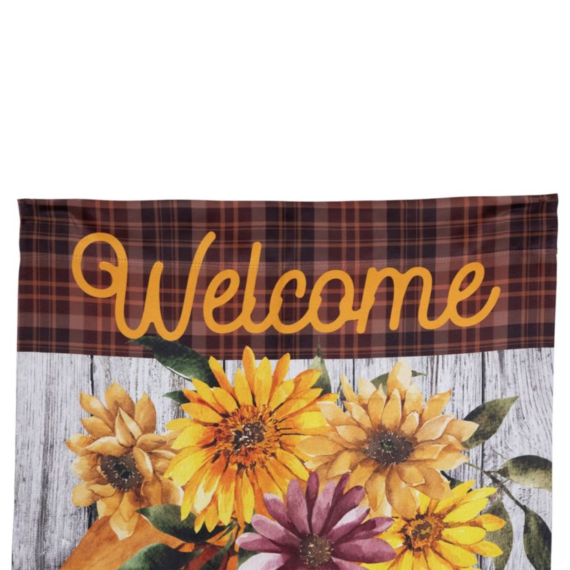 Indian Corn "Welcome" Fall Harvest Outdoor House Flag - 40" x 28"