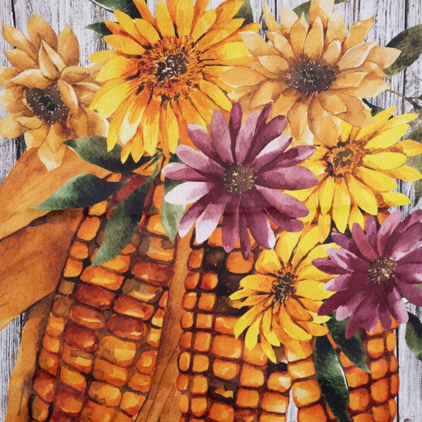 Indian Corn "Welcome" Fall Harvest Outdoor House Flag - 40" x 28"