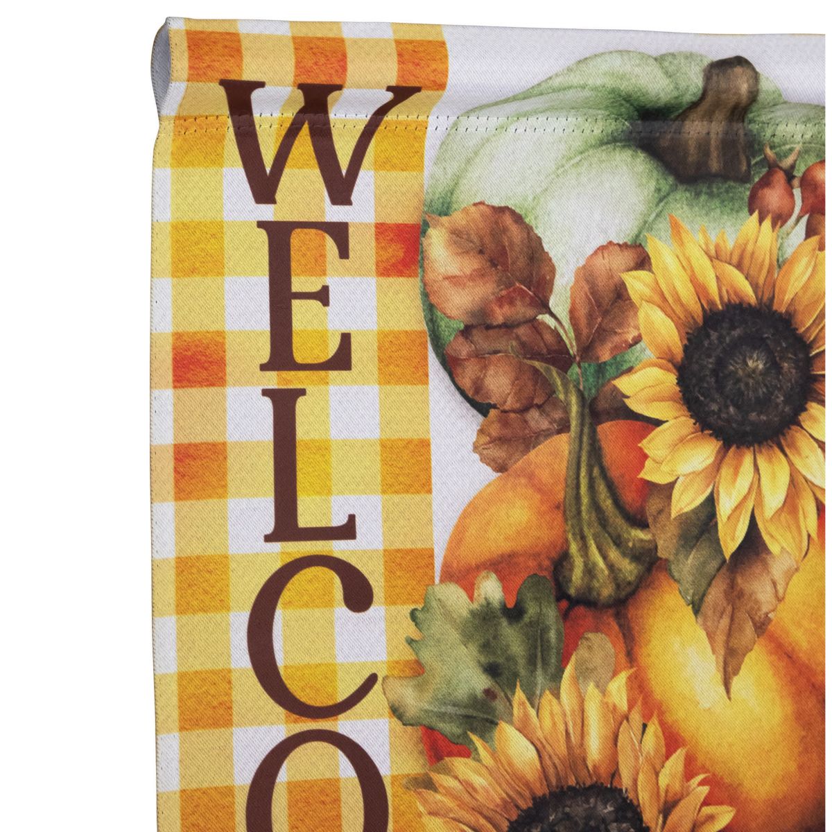Pumpkins and Sunflowers Welcome Fall Harvest Outdoor Garden Flag - 18" x 12.5"