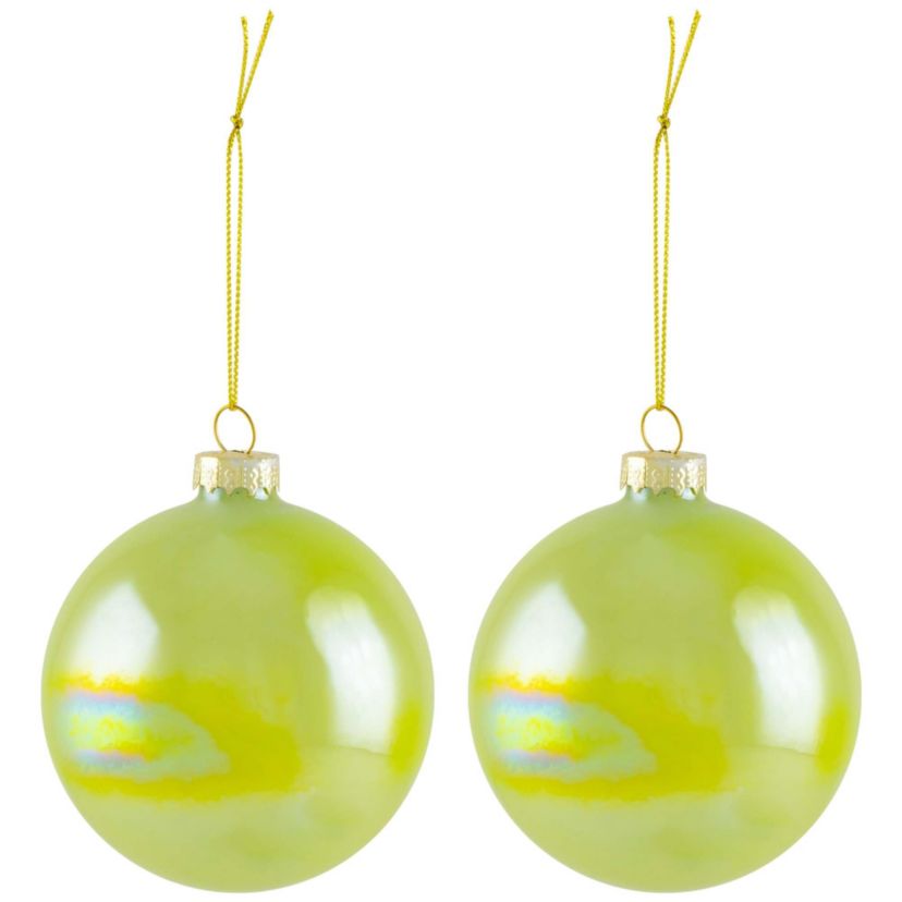 Shiny Glass Ball Christmas Ornaments - 3" (80mm) - Blue Green and Teal - 6ct