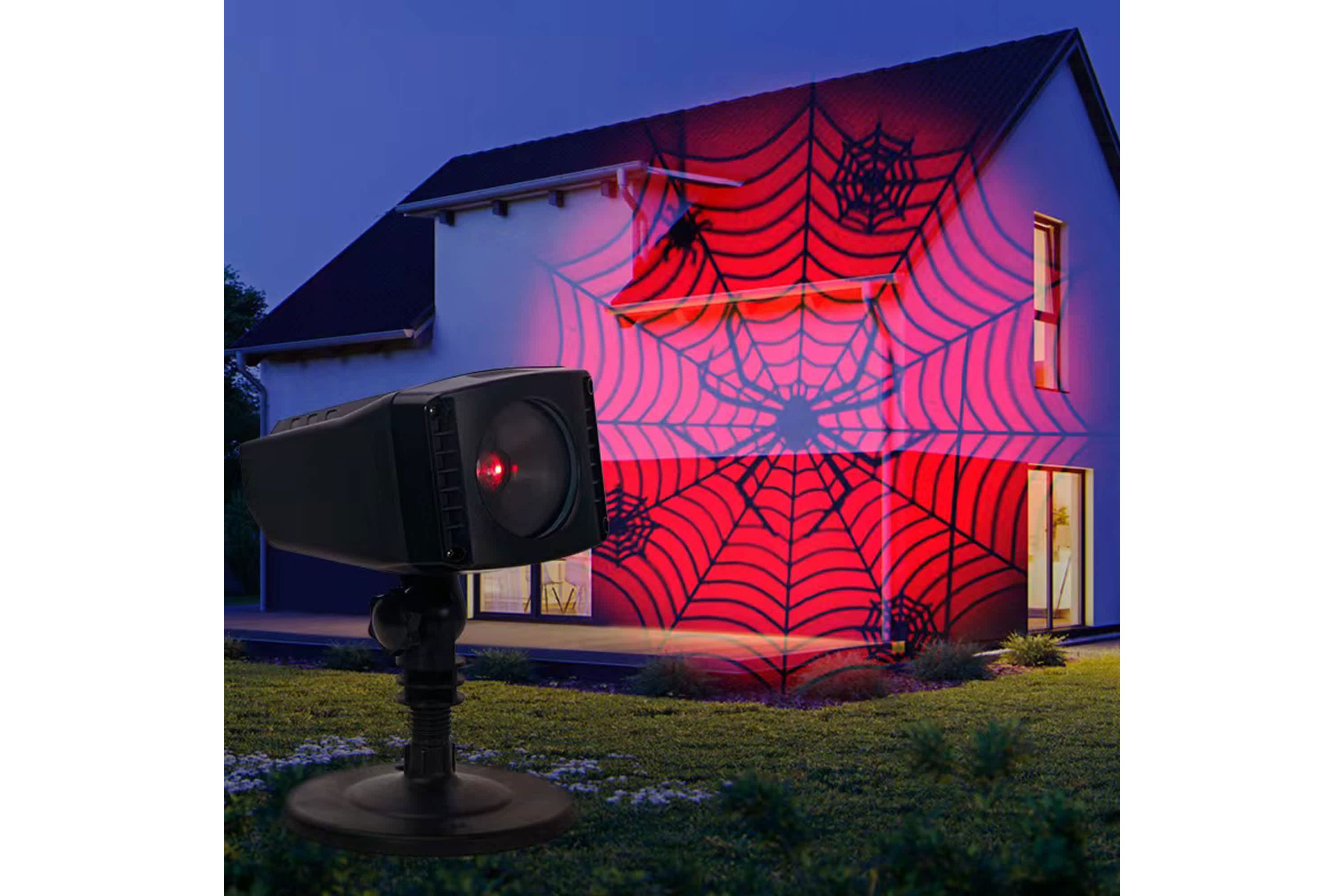 Spiderweb with Falling Spiders Halloween Outdoor Light Projector - 7"
